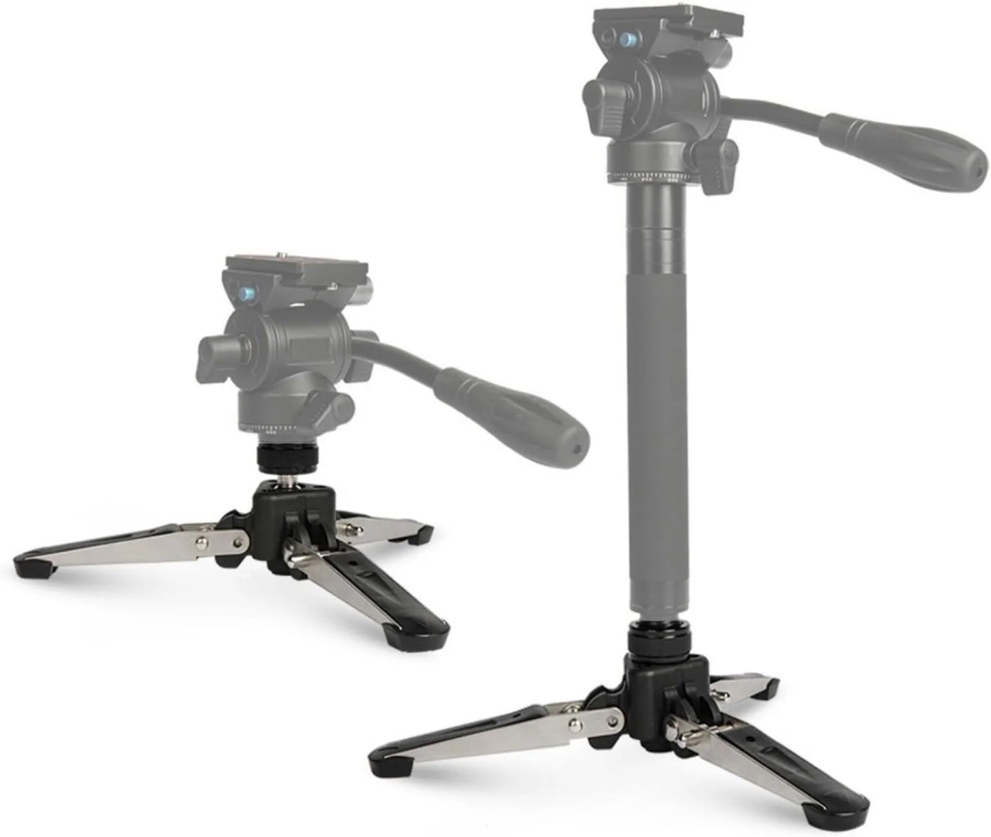 پایه سه پایه تک پایه آلیاژ آلومینیوم قابل حمل با سوراخ پیچ 3/8 و پایه سه پایه ضد لغزش چرخان 360 درجه