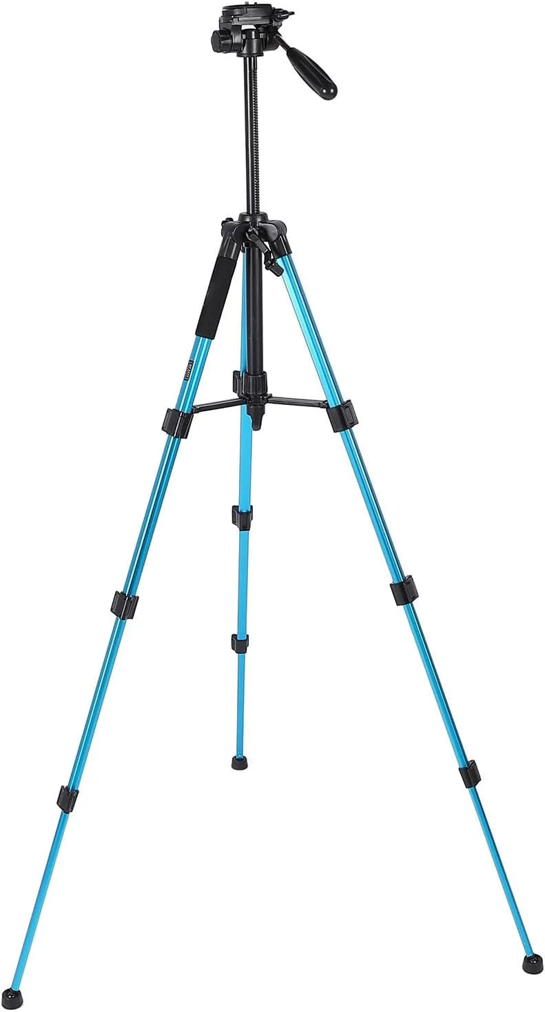 سه پایه دوربین، سه پایه آلومینیومی حرفه ای آبی رنگ برای دوربین های بدون آینه، دوربین های DSLR، تلفن همراه، دوربین فیلمبرداری، کیف مسافرتی، پایه جهانی برای پخش زنده سه پایه دوربین، سه پایه آلومینیومی حرفه ای آبی رنگ برای دوربین های بدون آینه، دوربین های DSLR، تلفن همراه، دوربین فیلمبرداری، کیف مسافرتی، پایه جهانی برای پخش زنده