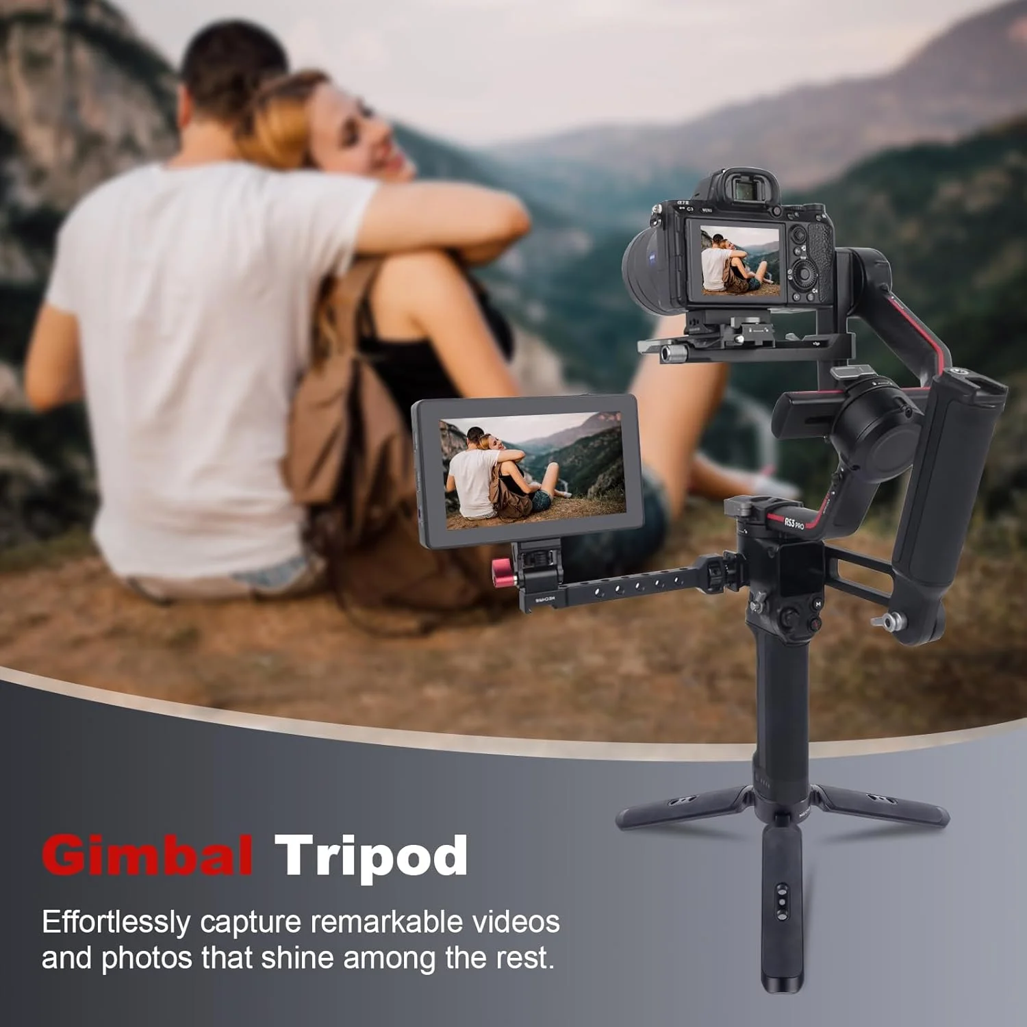 سه پایه قابل حمل آلیاژ آلومینیوم با پیچ 1/4 اینچی و پین ARRI - پایه تاشو برای DSLR/تلفن هوشمند/تثبیت کننده DJI/Gopro برای وبلاگ نویسی رومیزی و پخش زنده 62040