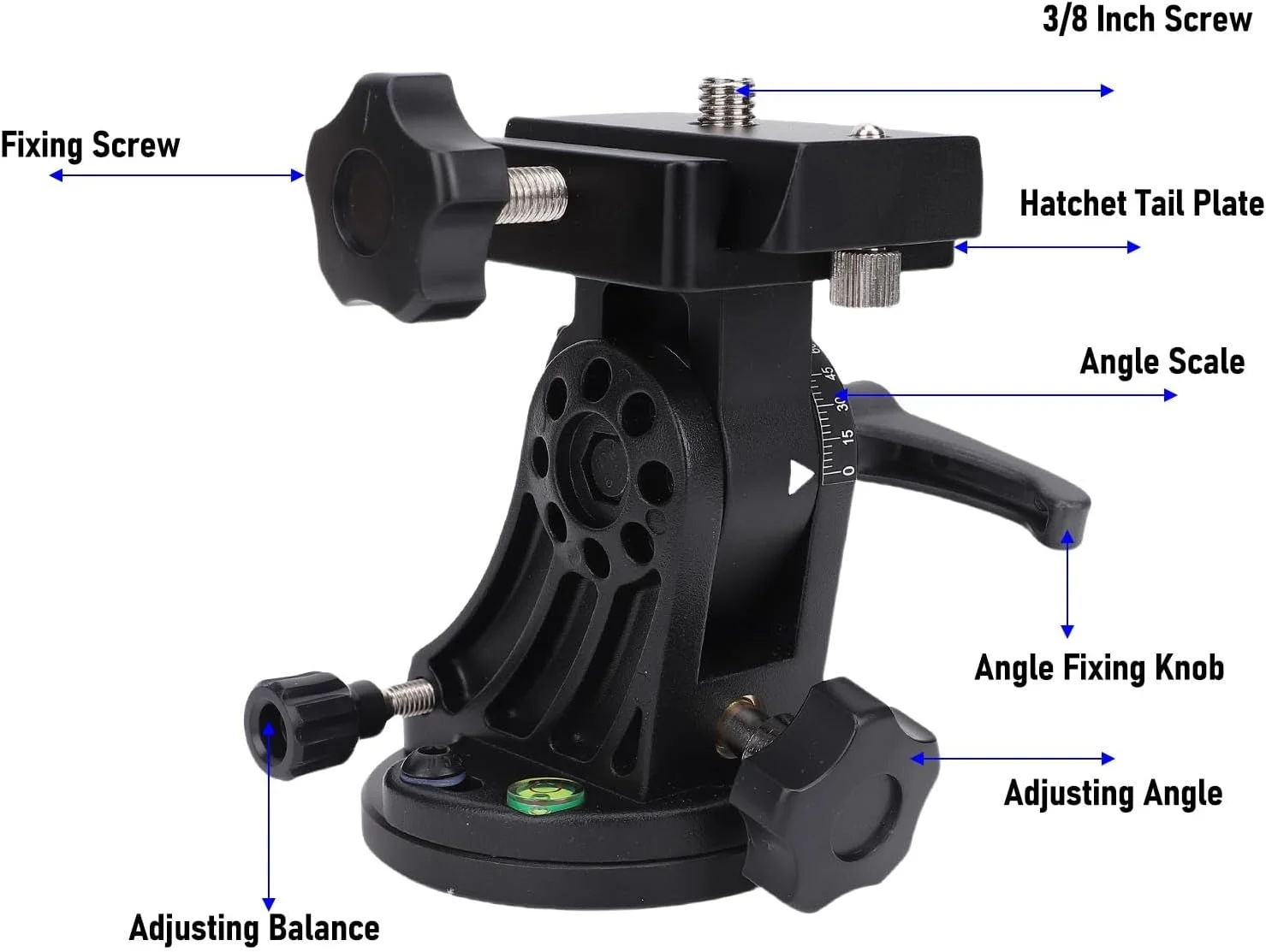 پایه تنظیم ارتفاع Jiawu، پایه فلزی تماما، گوه استوایی آلیاژ آلومینیوم قابل تنظیم 90 درجه با رزوه 3/8 اینچ برای سه پایه های معمولی، لوازم جانبی تلسکوپ پایه تنظیم ارتفاع Jiawu، پایه فلزی تماما، گوه استوایی آلیاژ آلومینیوم قابل تنظیم 90 درجه با رزوه 3/8 اینچ برای سه پایه های معمولی، لوازم جانبی تلسکوپ