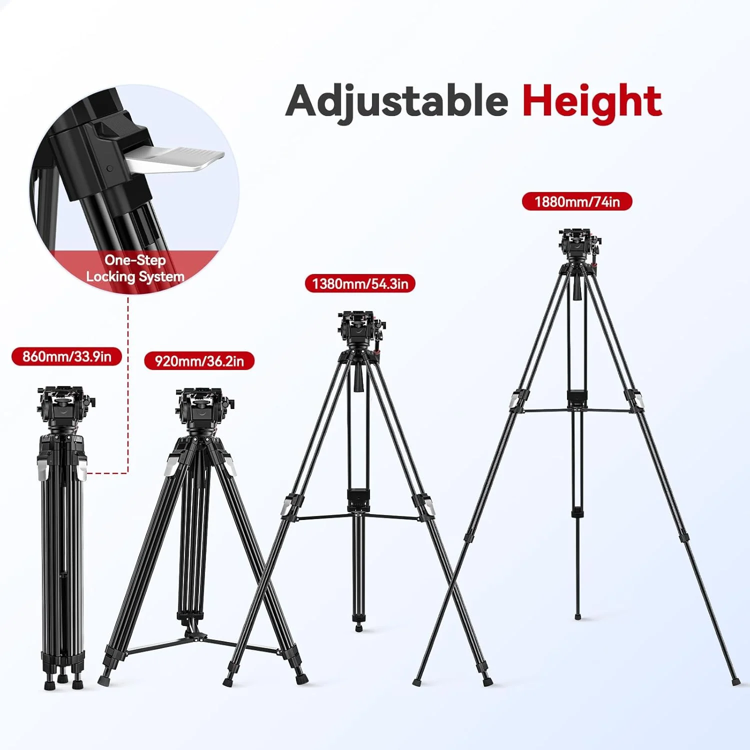 سه پایه فیلمبرداری Takerers با ارتفاع 190 سانتی متر و هد سیال 360 درجه، آلیاژ آلومینیوم سنگین، سه پایه دوربین DSLR حرفه ای با میرایی قابل تنظیم، صفحه QR، حداکثر بار 15 کیلوگرم سه پایه فیلمبرداری Takerers با ارتفاع 190 سانتی متر و هد سیال 360 درجه، آلیاژ آلومینیوم سنگین، سه پایه دوربین DSLR حرفه ای با میرایی قابل تنظیم، صفحه QR، حداکثر بار 15 کیلوگرم