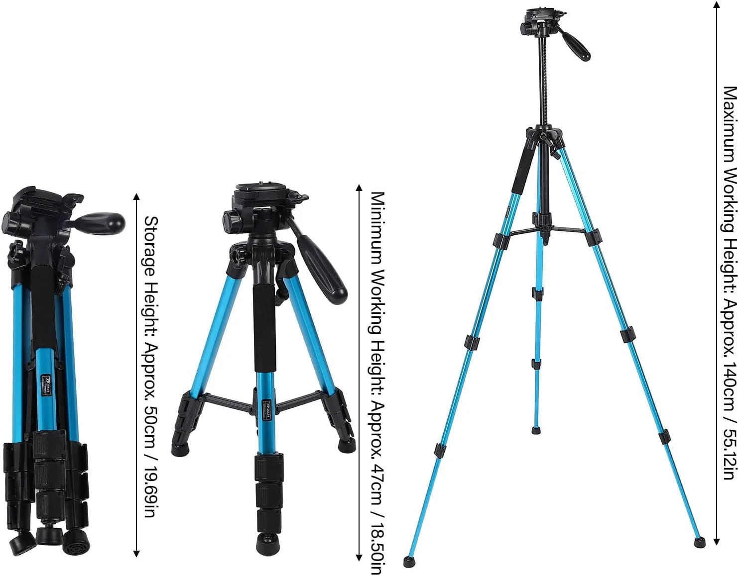 سه پایه دوربین، سه پایه آلومینیومی حرفه ای آبی رنگ برای دوربین های بدون آینه، دوربین های DSLR، تلفن همراه، دوربین فیلمبرداری، کیف مسافرتی، پایه جهانی برای پخش زنده سه پایه دوربین، سه پایه آلومینیومی حرفه ای آبی رنگ برای دوربین های بدون آینه، دوربین های DSLR، تلفن همراه، دوربین فیلمبرداری، کیف مسافرتی، پایه جهانی برای پخش زنده