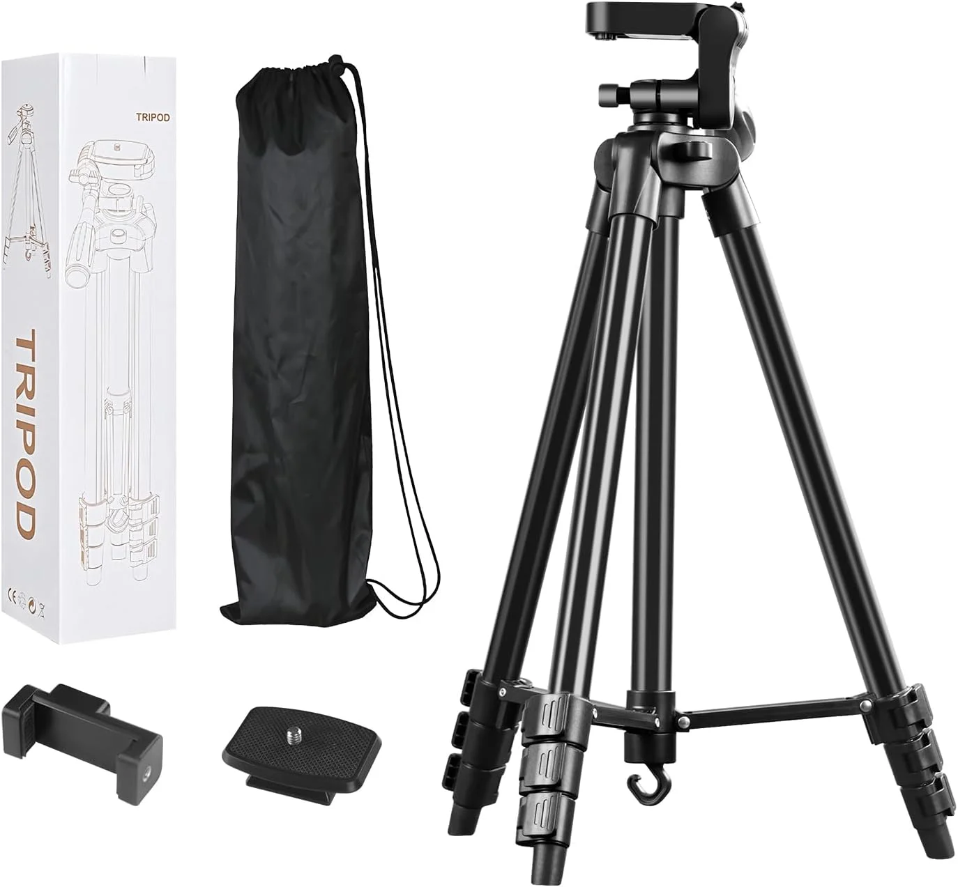 سه پایه دوربین MINICOR، سه پایه تلفن 55 اینچی با سر 3 طرفه، سه پایه آلومینیومی سبک وزن برای تلفن با صفحه رهاسازی سریع سه پایه، سه پایه مسافرتی قابل حمل، پایه دوربین سازگار با DSLR سه پایه دوربین MINICOR، سه پایه تلفن 55 اینچی با سر 3 طرفه، سه پایه آلومینیومی سبک وزن برای تلفن با صفحه رهاسازی سریع سه پایه، سه پایه مسافرتی قابل حمل، پایه دوربین سازگار با DSLR