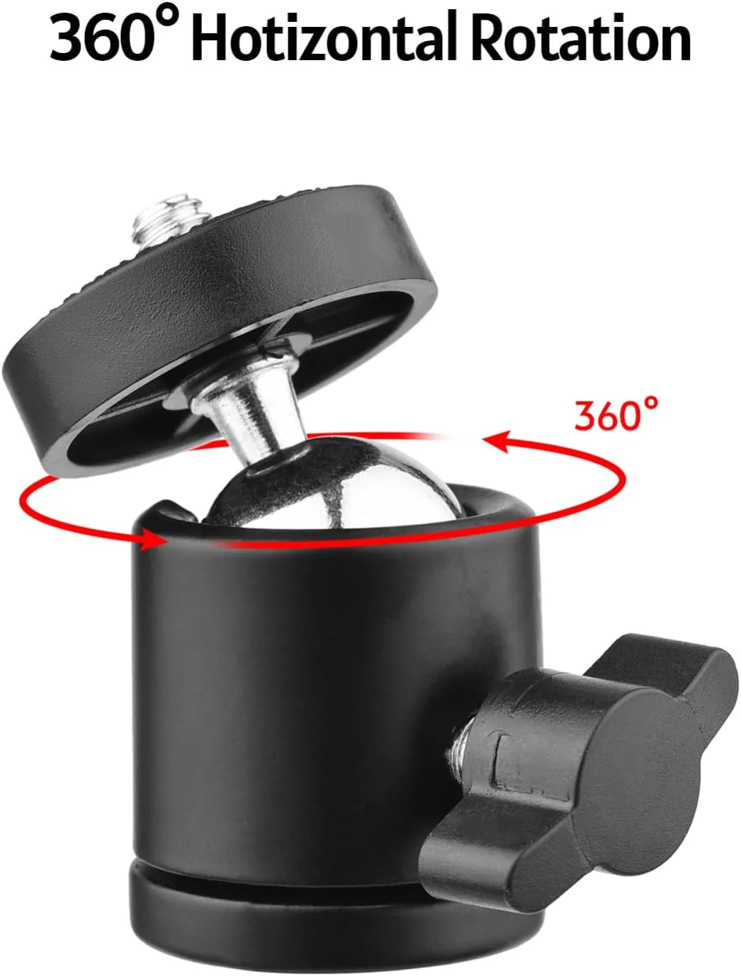 Labymos یک عدد مینی هد توپی چرخشی با پایه نصب چرخشی 360 درجه با پیچ های نصب جهانی 1/4 اینچی برای دوربین های DSLR ILDC دوربین DV پایه نور تک پایه