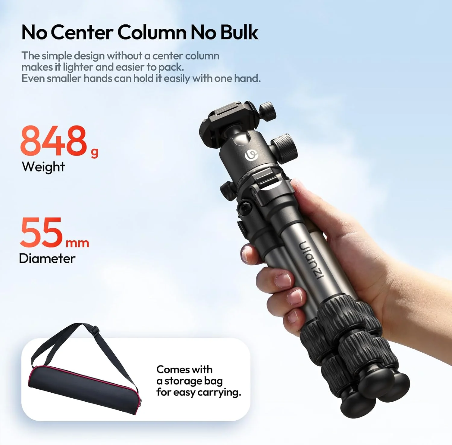 سه پایه دوربین مسافرتی فوق العاده قابل حمل ULANZI TT30 با سر توپی پانوراما، سه پایه رومیزی آلومینیومی حرفه ای مینی برای دوربین های بدون آینه/DSLR/تلفن، تاشو فقط 11.8 اینچ 1.8 پوند، همراه با کیف