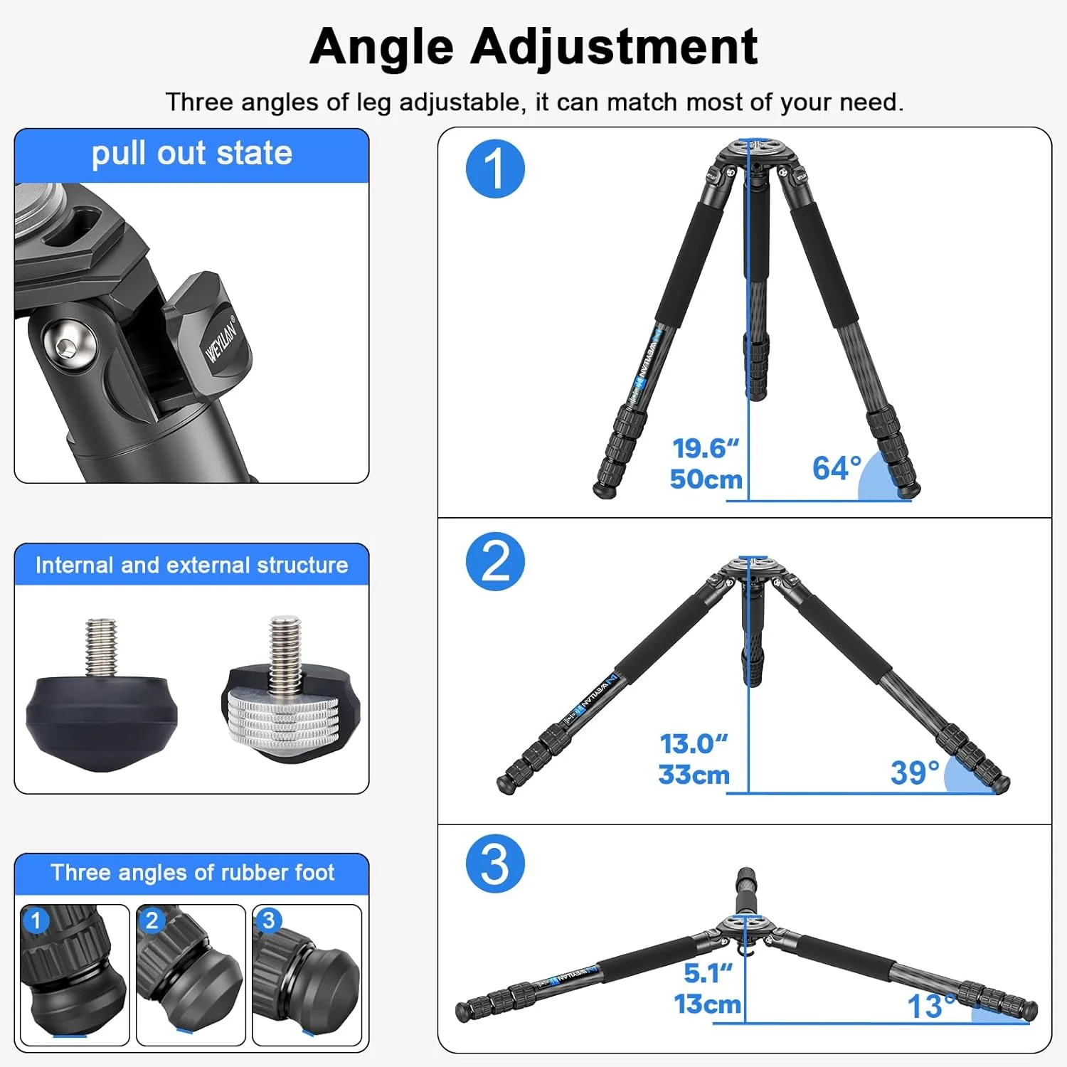 سه پایه دوربین فیبر کربنی، سه پایه مسافرتی کاسه ای قابل حمل، سه پایه فیلمبرداری دوربین سنگین WEYLLAN NX7 با پایه های فیبر کربنی 10 لایه 32.5 میلی متری، سازگار با هد توپی و هد سیال برای دوربین DSLR و دوربین فیلمبرداری
