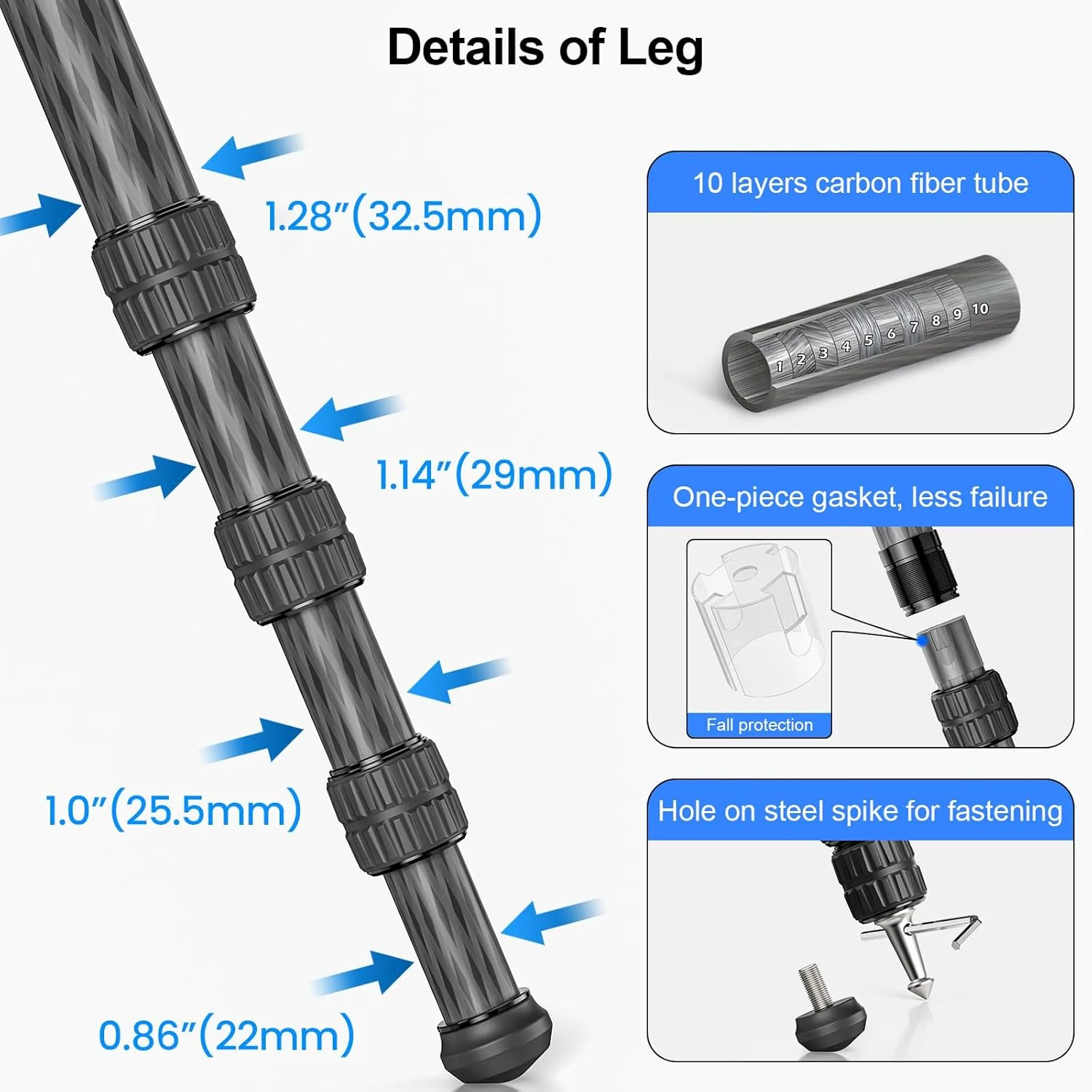 سه پایه دوربین فیبر کربنی، سه پایه مسافرتی کاسه ای قابل حمل، سه پایه فیلمبرداری دوربین سنگین WEYLLAN NX7 با پایه های فیبر کربنی 10 لایه 32.5 میلی متری، سازگار با هد توپی و هد سیال برای دوربین DSLR و دوربین فیلمبرداری
