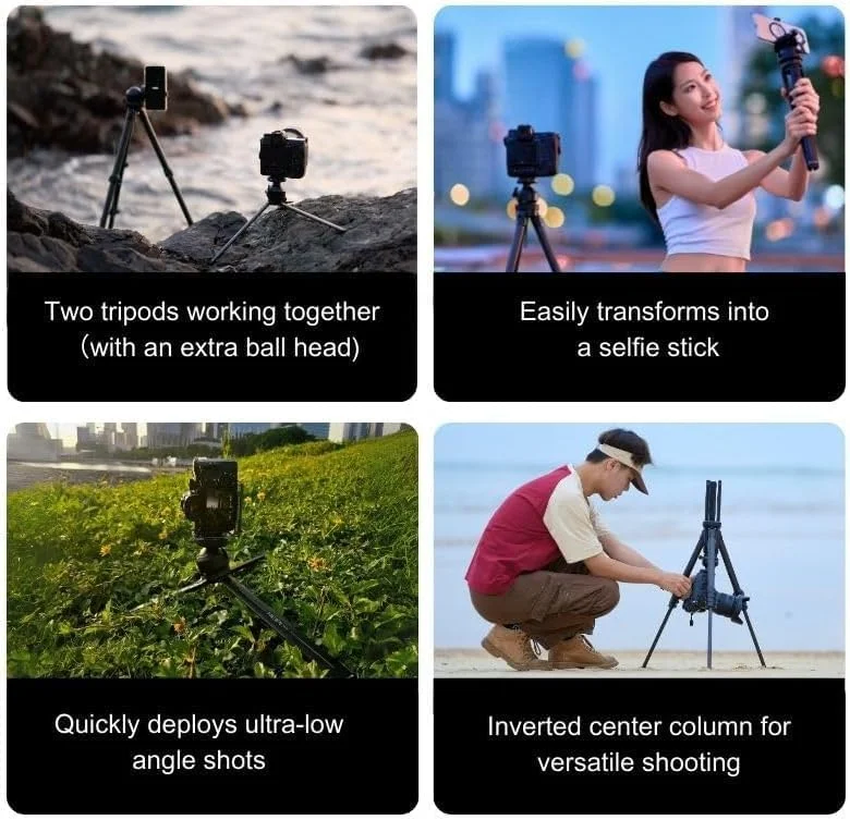 سه پایه مسافرتی فیبر کربنی 3 در 1 HEIPI - W28S (W28S با KF50-Q) سه پایه مسافرتی فیبر کربنی 3 در 1 HEIPI - W28S (W28S با KF50-Q)