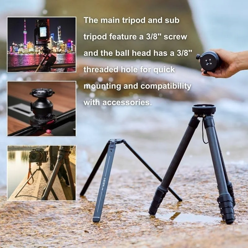 سه پایه مسافرتی فیبر کربنی 3 در 1 HEIPI - W28S (W28S با KF50-Q) سه پایه مسافرتی فیبر کربنی 3 در 1 HEIPI - W28S (W28S با KF50-Q)