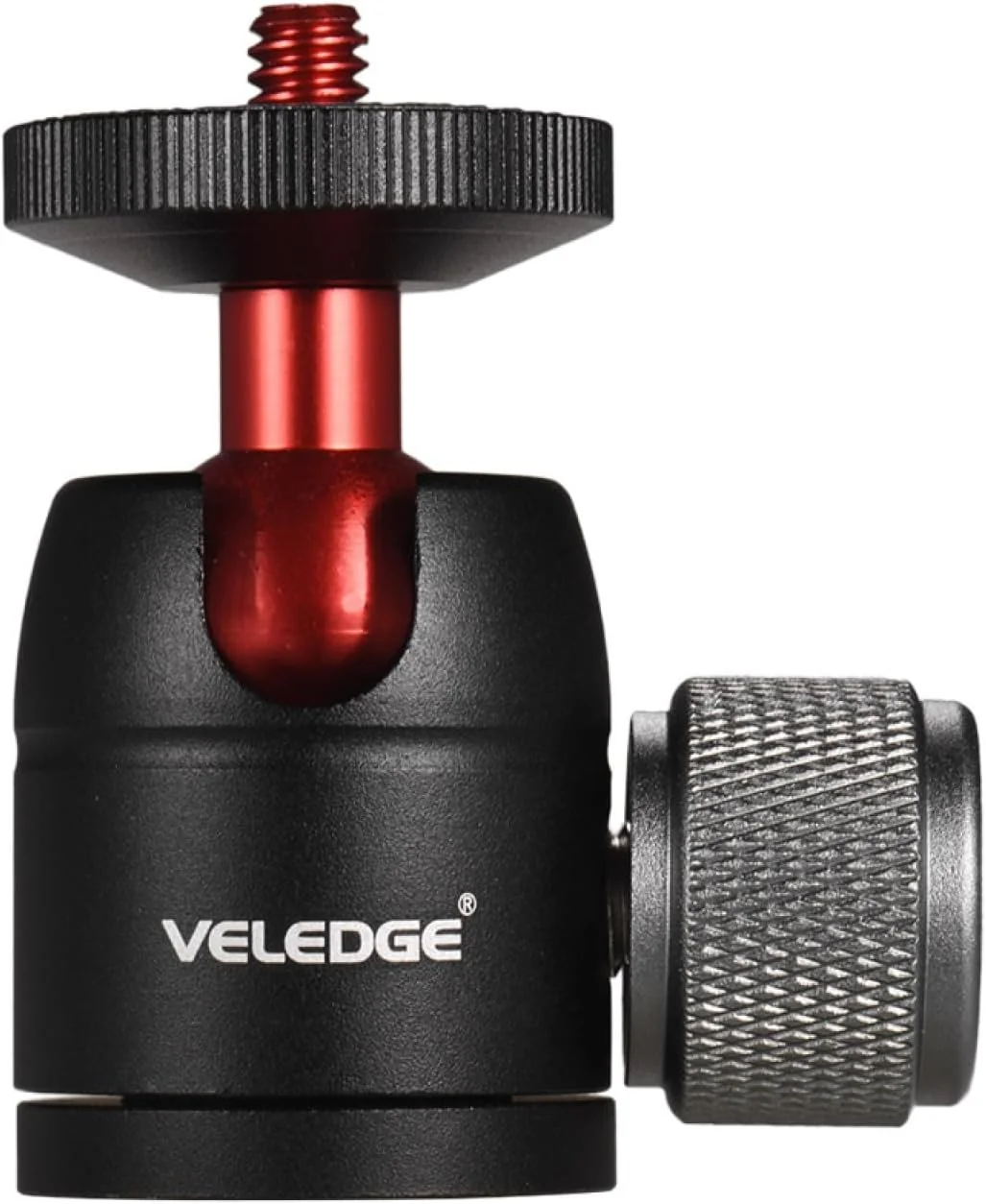 آداپتور سر توپی کوچک Labymos، آلیاژ آلومینیوم با چرخش 360 درجه، دارای پیچ 1/4 اینچی و سوراخ پیچ 1/4 و 3/8 اینچی