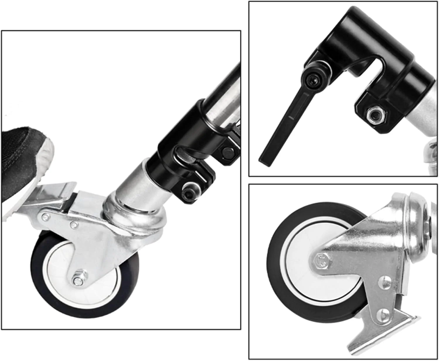 چرخ های گردان حرفه ای Labymos، 3 عدد در هر مجموعه، با سوراخ های نصب 25 میلی متری برای پایه C عکاسی، ساختار فلزی بادوام، چرخ های لاستیکی بزرگ چرخ های گردان حرفه ای Labymos، 3 عدد در هر مجموعه، با سوراخ های نصب 25 میلی متری برای پایه C عکاسی، ساختار فلزی بادوام، چرخ های لاستیکی بزرگ