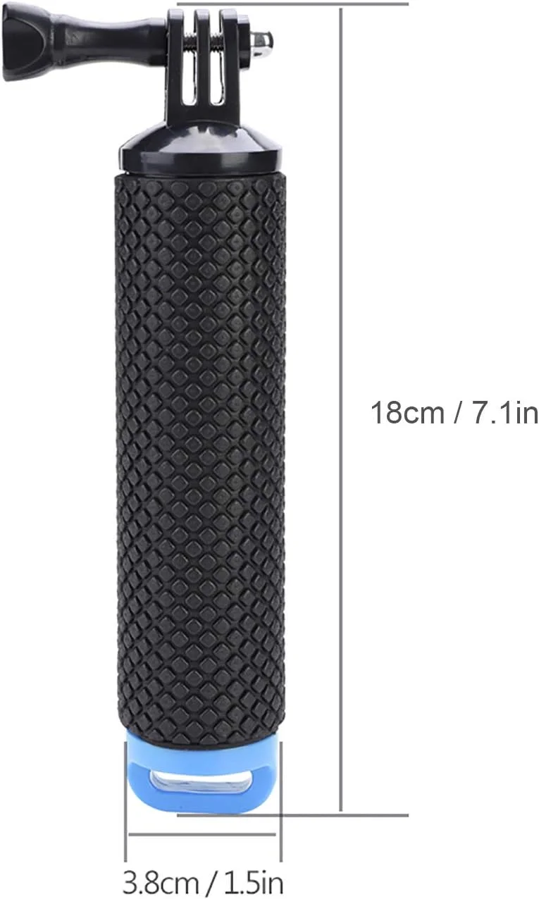 دسته شناور VELATEMOR، میله تک پایه شناور، دسته دستی شناور زیر آب، میله تک پایه سلفی برای دوربین های اکشن برای غواصی/موج سواری/شنا (آبی)