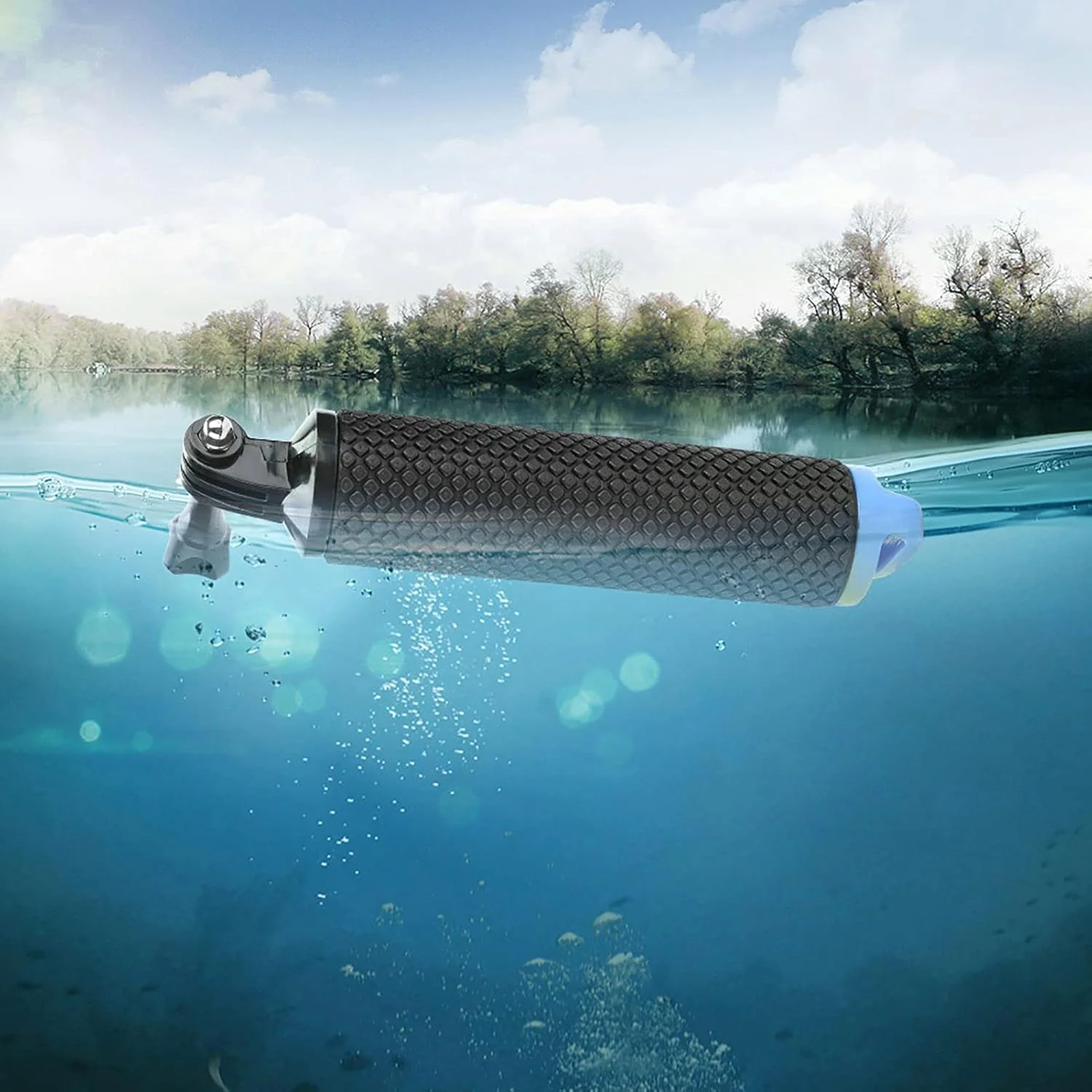 دسته شناور VELATEMOR، میله تک پایه شناور، دسته دستی شناور زیر آب، میله تک پایه سلفی برای دوربین های اکشن برای غواصی/موج سواری/شنا (آبی)