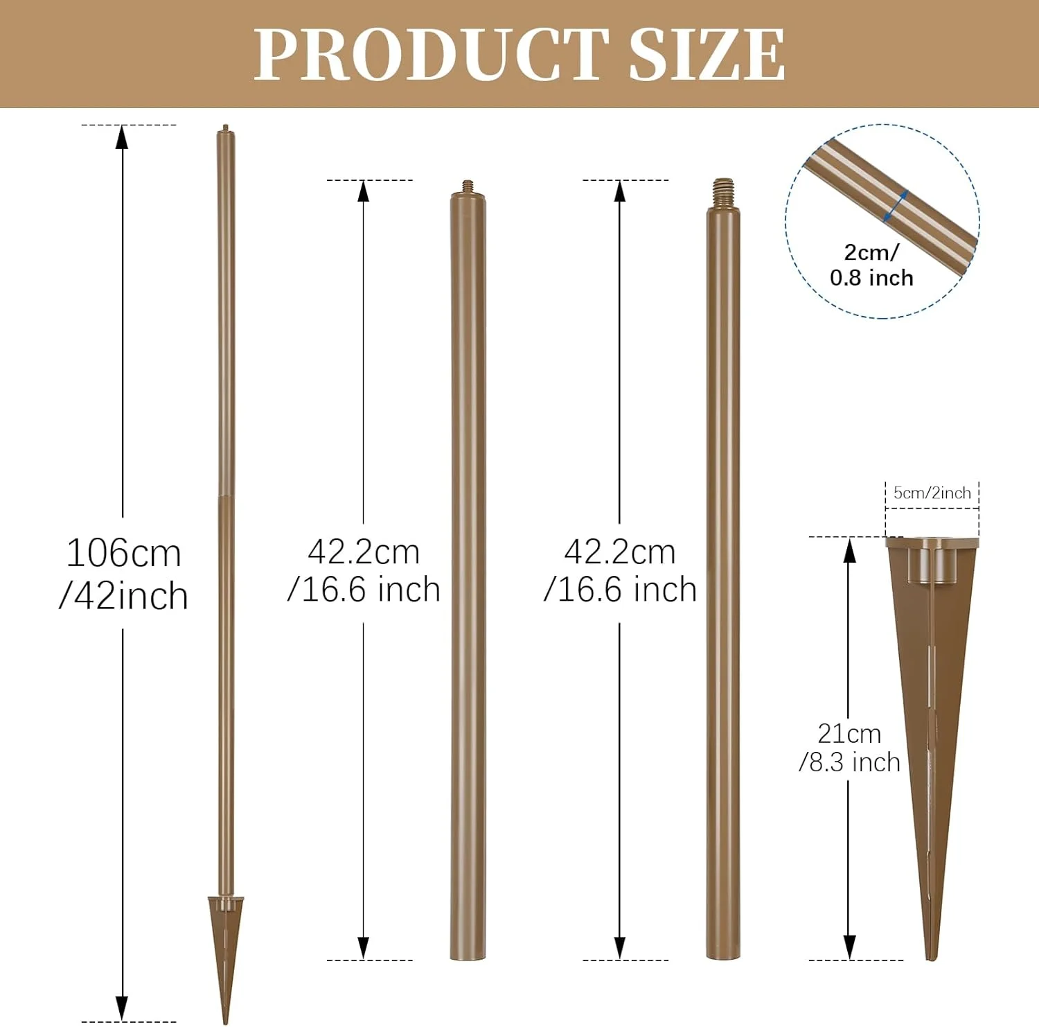 پایه دوربین با میله زمینی برای دوربین های امنیتی اکشن (قهوه ای، 3 در 1) پایه دوربین با میله زمینی برای دوربین های امنیتی اکشن (قهوه ای، 3 در 1)