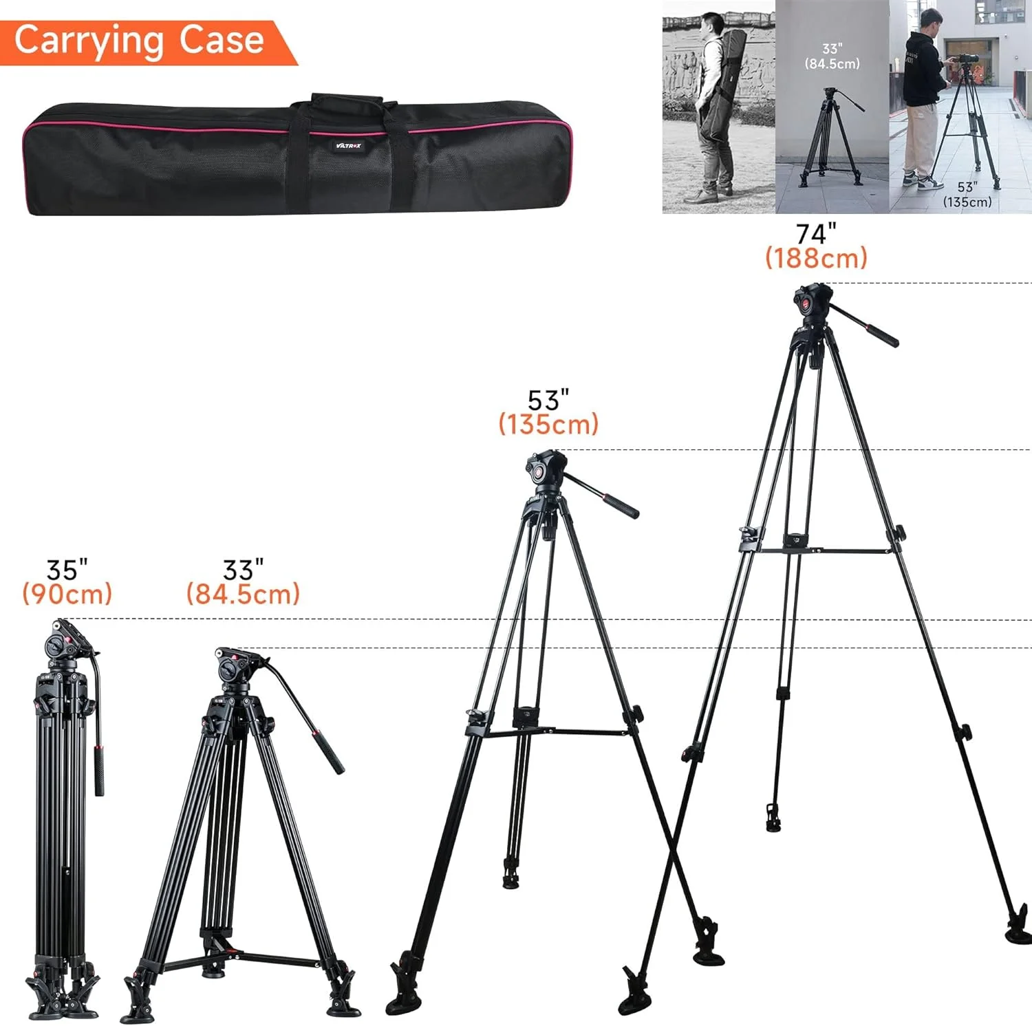 سه پایه دوربین VILTROX 188 سانتی متری آلومینیومی سنگین با ظرفیت بار 10 کیلوگرم، سه پایه دوربین DSLR با هد توپی پانوراما 360 درجه، صفحه رهاسازی سریع و کیف حمل برای دوربین های DSLR کانن نیکون سونی سه پایه دوربین VILTROX 188 سانتی متری آلومینیومی سنگین با ظرفیت بار 10 کیلوگرم، سه پایه دوربین DSLR با هد توپی پانوراما 360 درجه، صفحه رهاسازی سریع و کیف حمل برای دوربین های DSLR کانن نیکون سونی