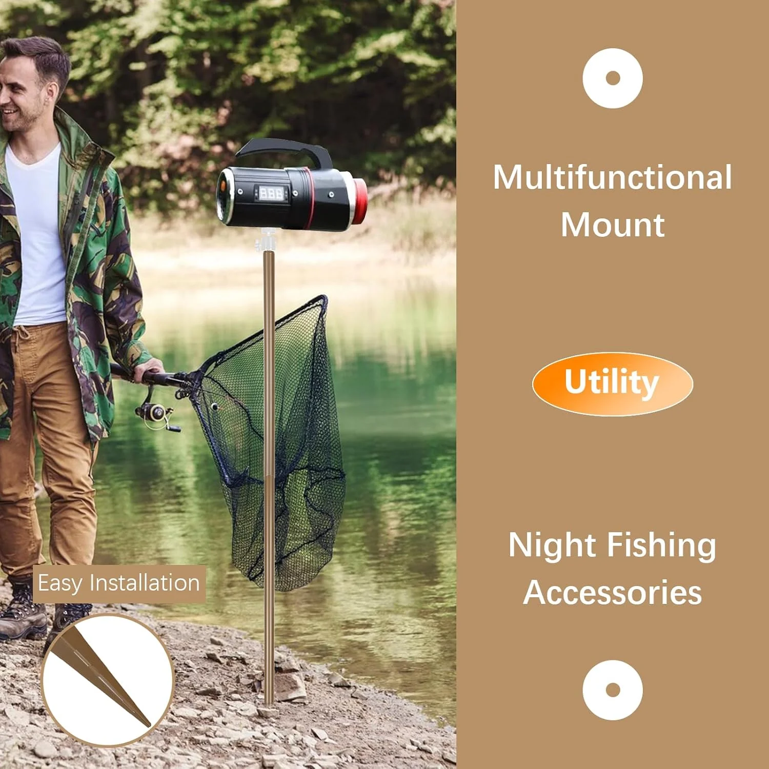 پایه دوربین با میله زمینی برای دوربین های امنیتی اکشن (قهوه ای، 3 در 1) پایه دوربین با میله زمینی برای دوربین های امنیتی اکشن (قهوه ای، 3 در 1)