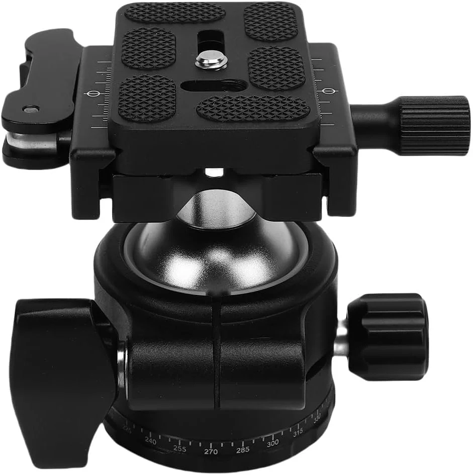 هد توپی کم ارتفاع 35 میلی‌متری Plyisty، سر سه پایه آلیاژ آلومینیوم با صفحه رهاسازی سریع، چرخش پانورامای 360 درجه برای دوربین فیلمبرداری DSLR (ظرفیت بار 15 کیلوگرم)