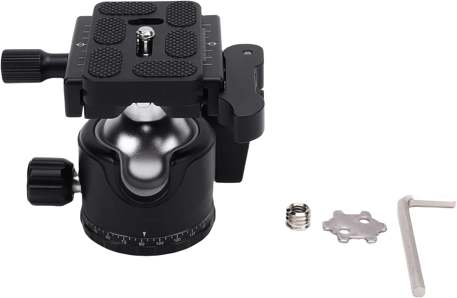 هد توپی کم ارتفاع 35 میلی‌متری Plyisty، سر سه پایه آلیاژ آلومینیوم با صفحه رهاسازی سریع، چرخش پانورامای 360 درجه برای دوربین فیلمبرداری DSLR (ظرفیت بار 15 کیلوگرم)