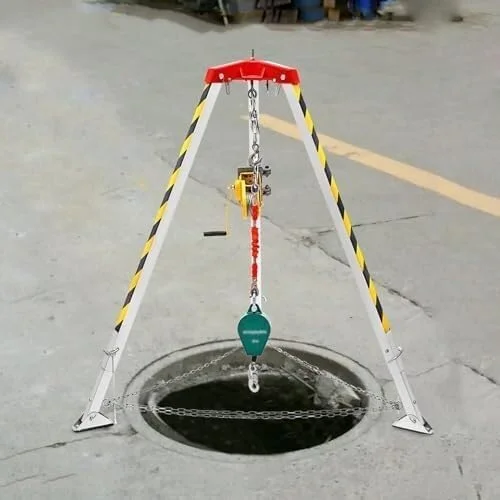 سه پایه نجات آلومینیومی، کیت سه پایه فضای محدود 816 کیلوگرمی با محافظ سقوط و کمربند ایمنی