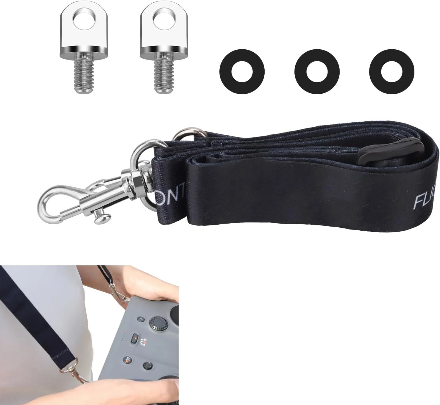 بند گردنی دو قلابه برای ریموت کنترل DJI Mavic 4Pro، بند شانه ای قابل تنظیم (33-58 سانتی متر)، نرم و بادوام، سازگار با RC Pro 2/RC Plus/RC2IRC/کنترلر هوشمند