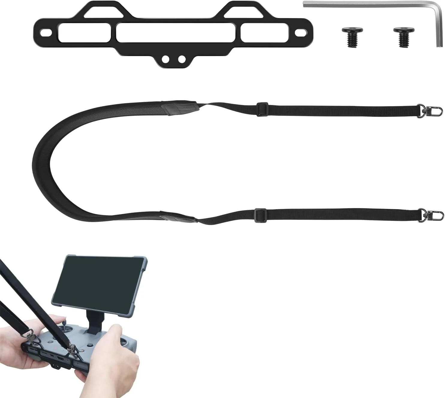 نگهدارنده و بند شانه برای کنترلر DJI Mavic 4 Pro RC Pro 2 - بدون نیاز به جداسازی، پایه آلیاژ آلومینیوم ارتقا یافته، بند گردنی قابل تنظیم راحت، طراحی ارگونومیک نگهدارنده و بند شانه برای کنترلر DJI Mavic 4 Pro RC Pro 2 - بدون نیاز به جداسازی، پایه آلیاژ آلومینیوم ارتقا یافته، بند گردنی قابل تنظیم راحت، طراحی ارگونومیک