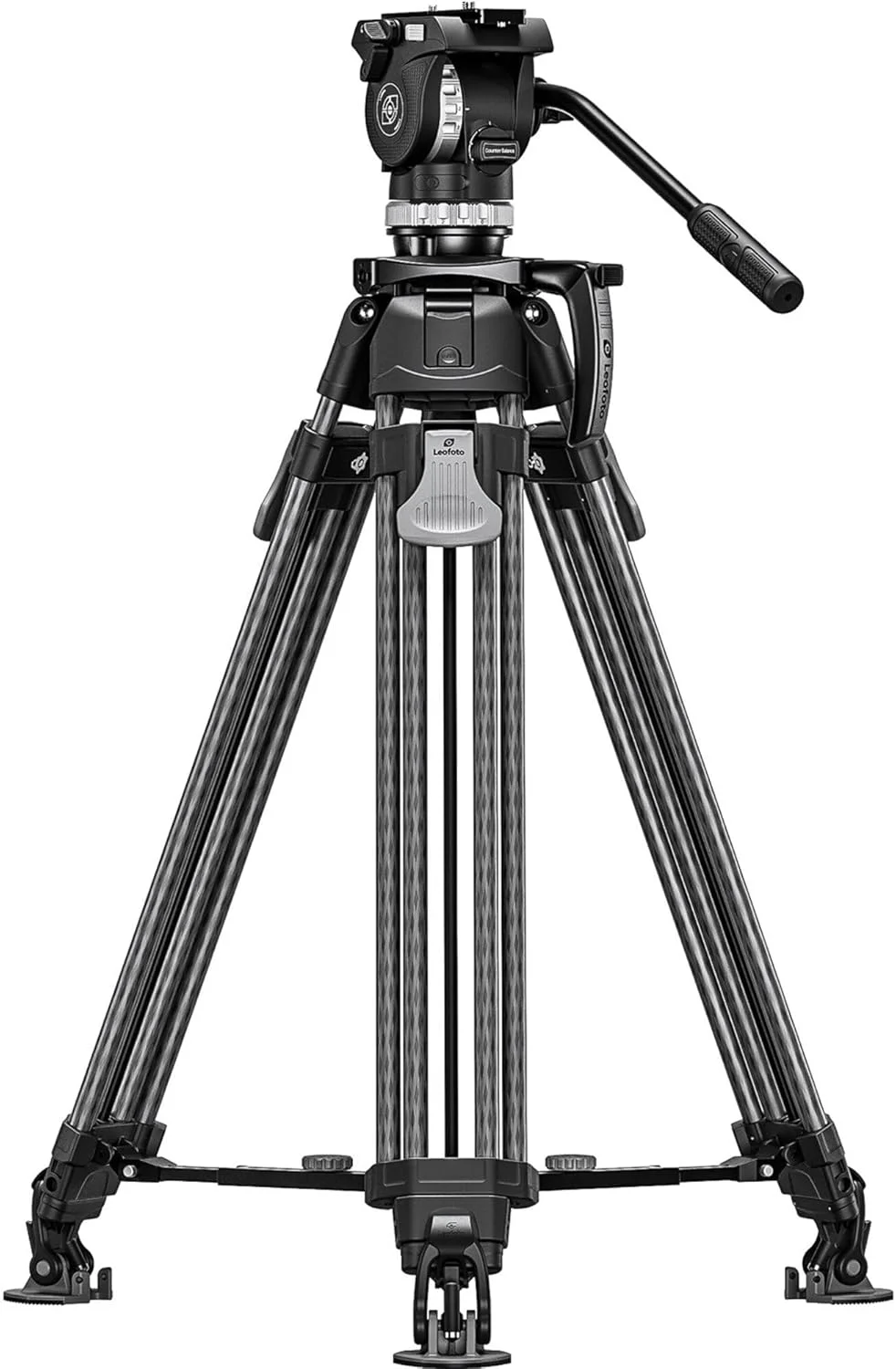 Leofoto - کیت سه پایه فیلمبرداری - ظرفیت باربری 8 کیلوگرم - پایه های قابل افزایش - حداقل ارتفاع 39 سانتی متر تا حداکثر ارتفاع 167 سانتی متر - LVF-163C+FH-10