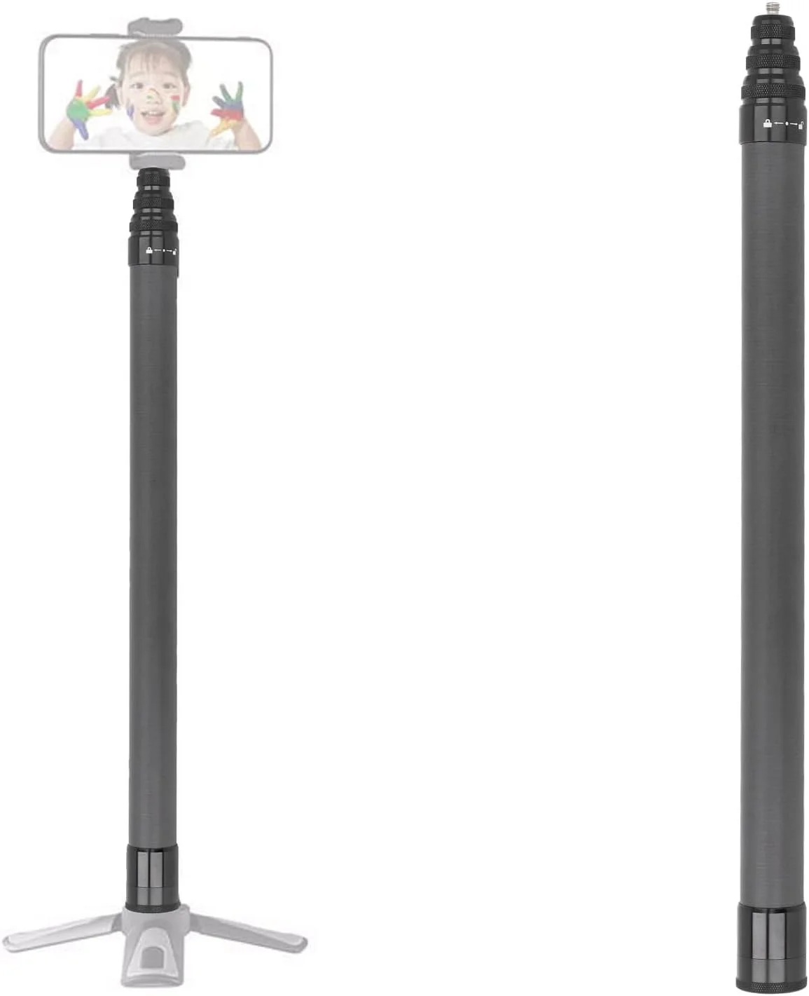 دسته دوربین فیبر کربنی سبک وزن برای Insta 360X3 ONE RS GO 3 ONE X2 - قفل 7 قسمتی برای استفاده های گوناگون