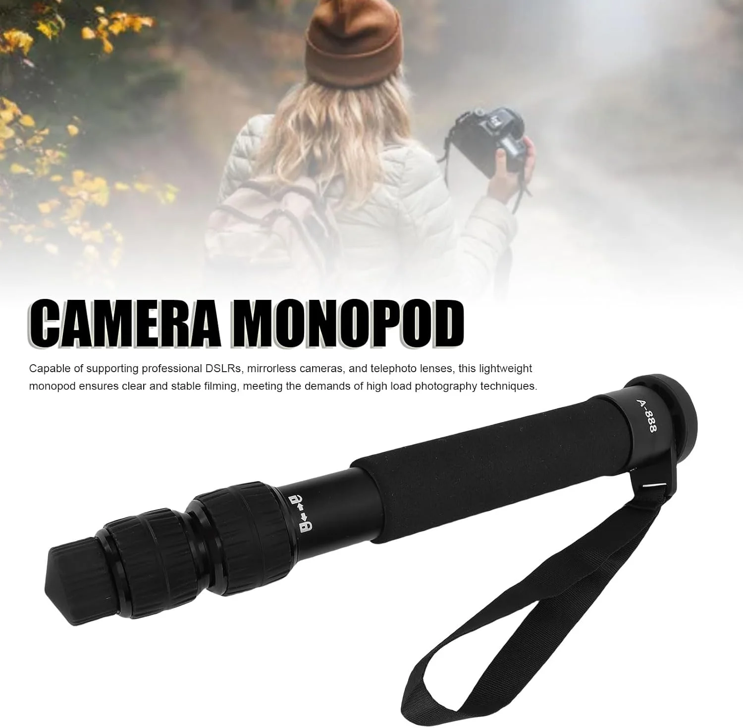 تک پایه دوربین حرفه ای Luocute، آلیاژ آلومینیوم 155 سانتی متری 7 قسمتی با ظرفیت بار 5 کیلوگرم، تک پایه دوربین مسافرتی تک لنز، مناسب برای محیط های مختلف فیلمبرداری