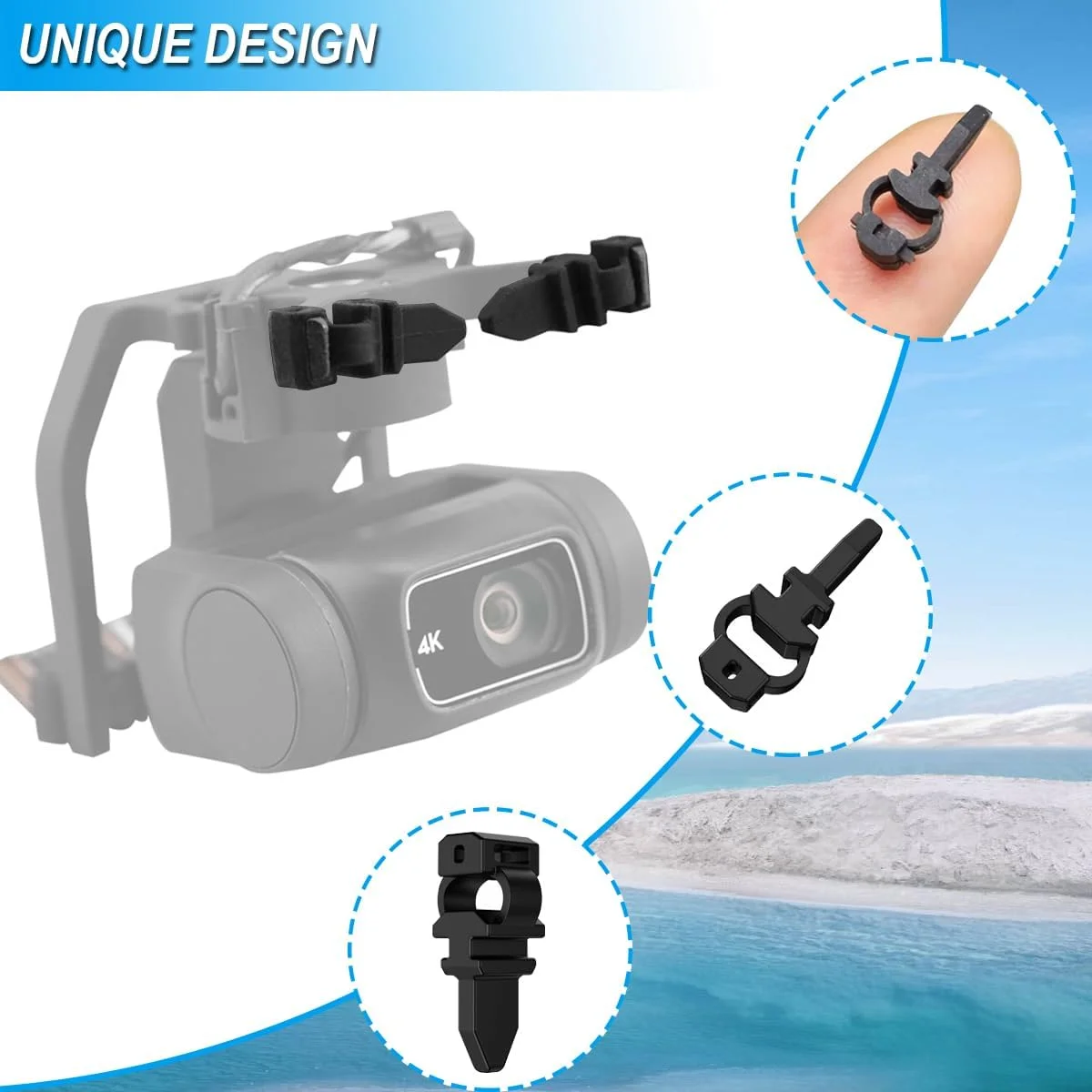 جایگزین ضربه گیر ZHUROUPU برای DJI Mini 2، ضربه گیر برای DJI Mini/Mini SE برای کاهش لرزش در پرواز، لوازم جانبی نصب اتصالات توپی (8 عدد)