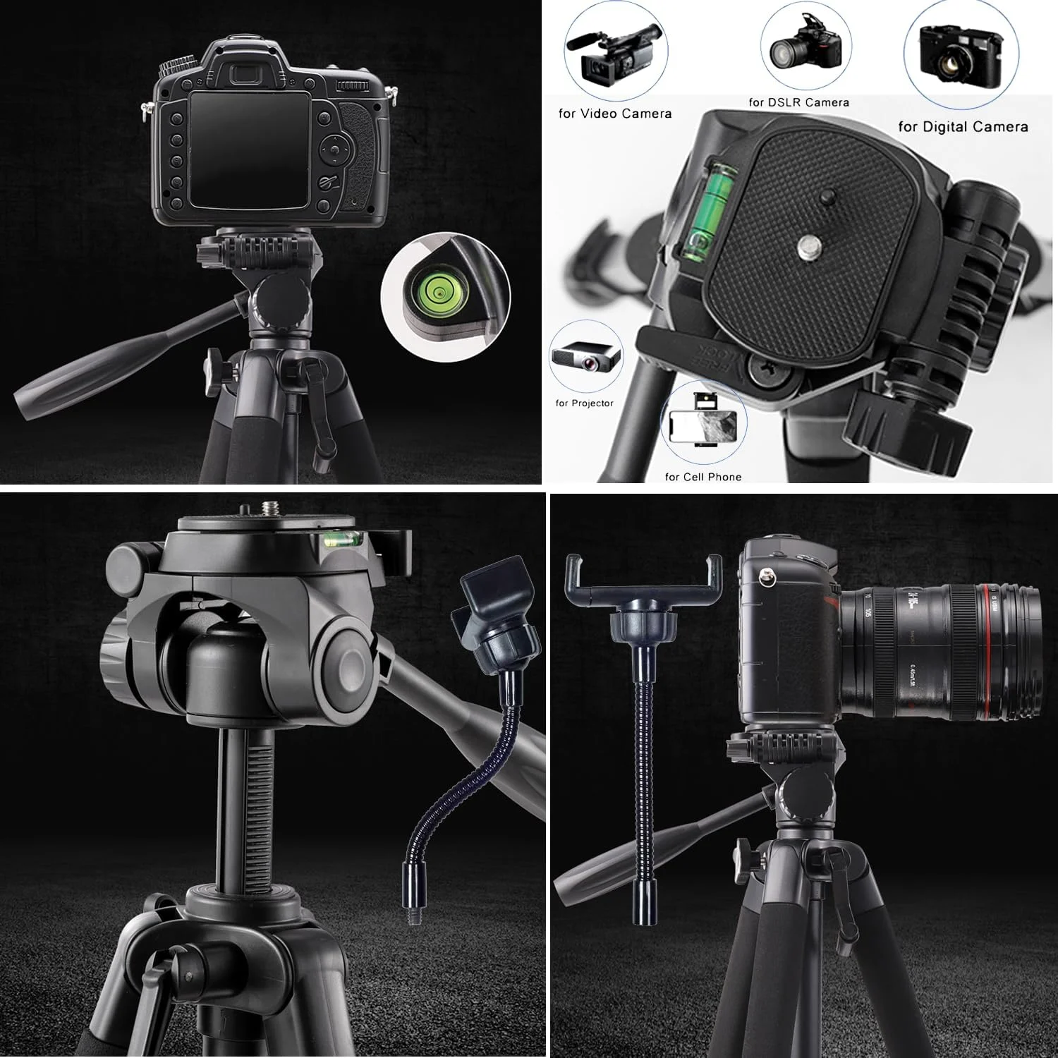 پایه دوربین 80 اینچی YOTETION، پایه گیمبال 3 طرفه قابل تنظیم 5 قسمتی، تک پایه، پایه تلسکوپ مسافرتی، تلسکوپ افقی، پایه حرفه ای تلفن همراه