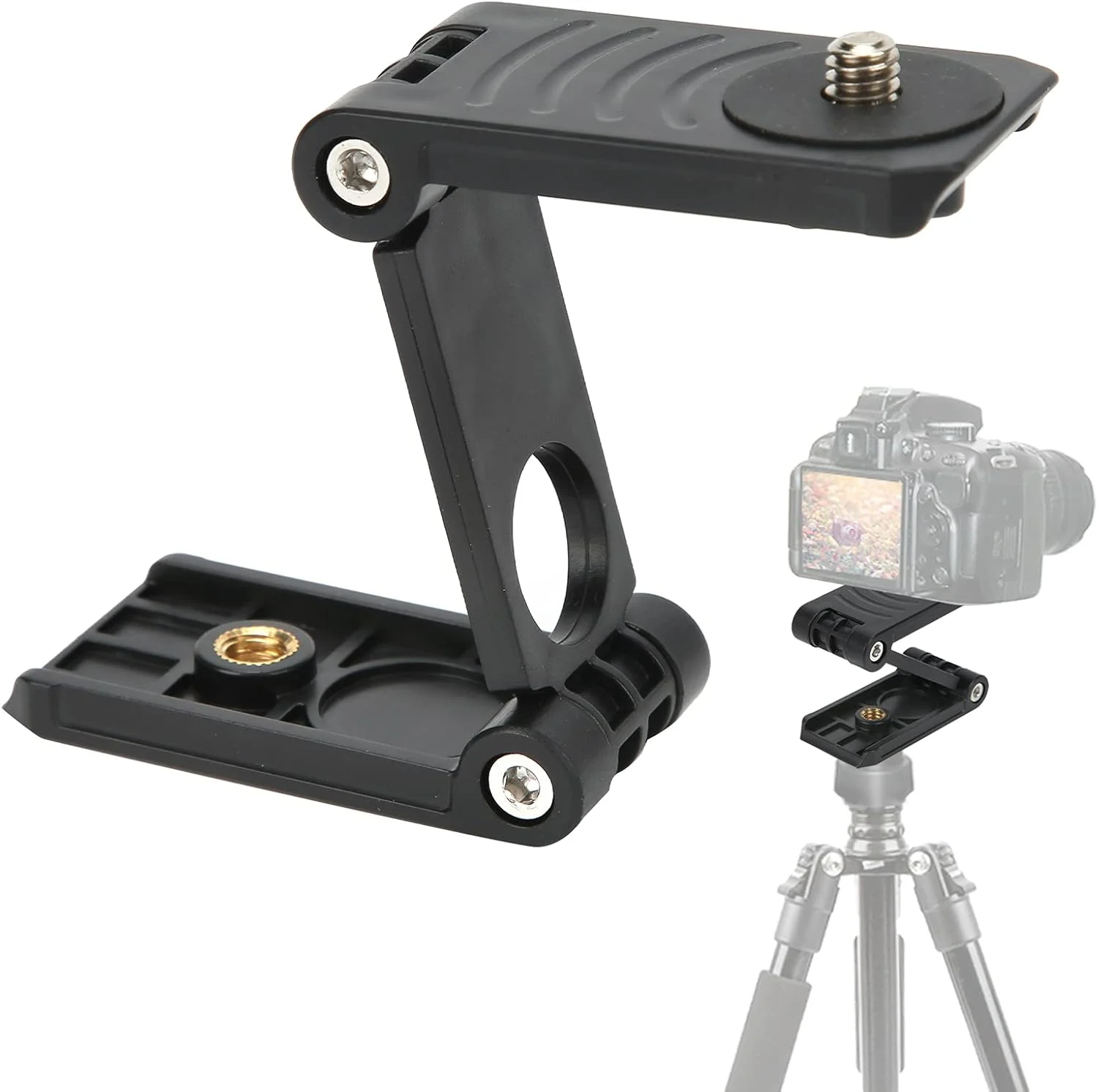 هد تیلت دوربین Z شکل، سه پایه تاشو سبک وزن، صفحه نصب Z، جنس پلاستیک ABS، هد بال Z شکل دوربین