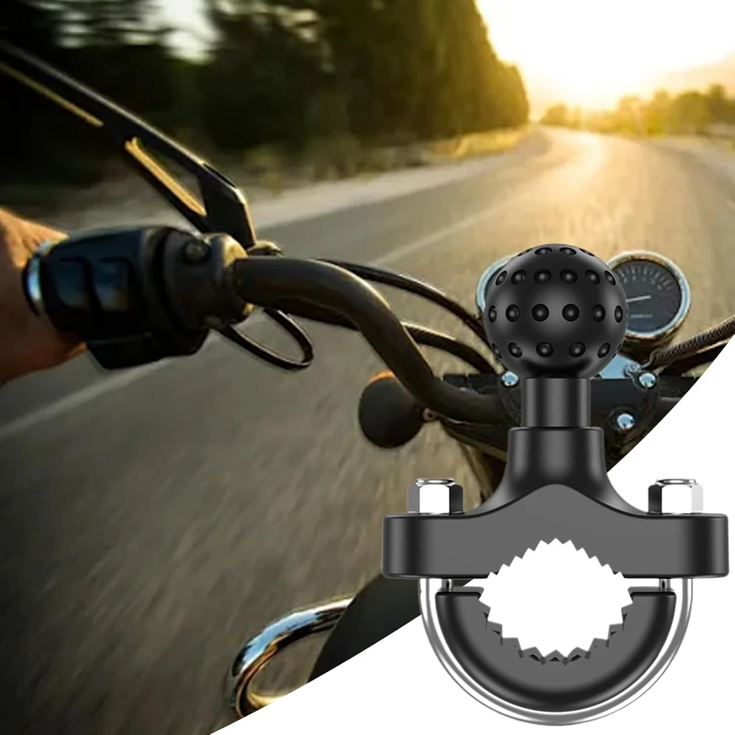 نگهدارنده توپی، آداپتور سر توپی آینه موتورسیکلت - براکت نصب آینه دید عقب لوازم جانبی ضد آب موتورسیکلت برای نگهدارنده تلفن، مردان و زنان