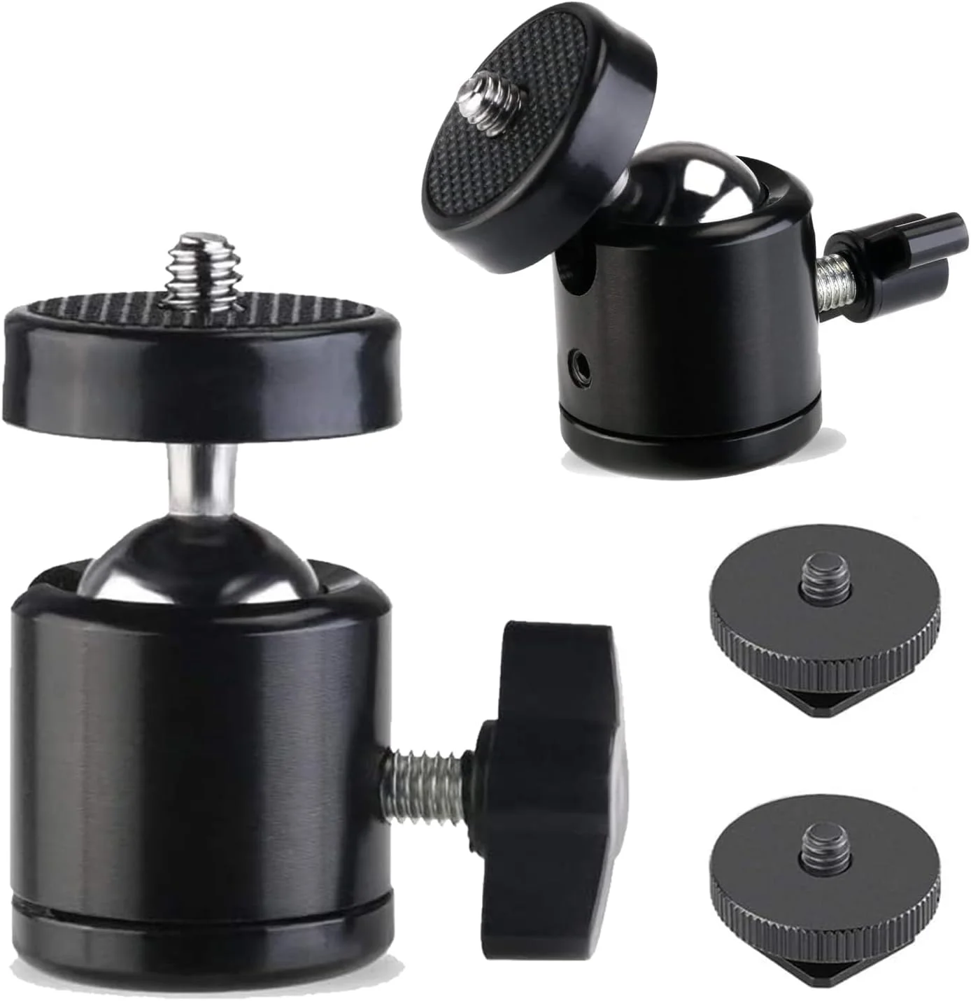 EszkozTA مینی سه پایه توپی شکل یونیورسال با پیچ و کفشک فلاش (2 عددی)، پایه آداپتور چرخان 360 درجه برای دوربین های DSLR، سه پایه HTC Vive، تک پایه ها، دوربین های فیلمبرداری EszkozTA مینی سه پایه توپی شکل یونیورسال با پیچ و کفشک فلاش (2 عددی)، پایه آداپتور چرخان 360 درجه برای دوربین های DSLR، سه پایه HTC Vive، تک پایه ها، دوربین های فیلمبرداری