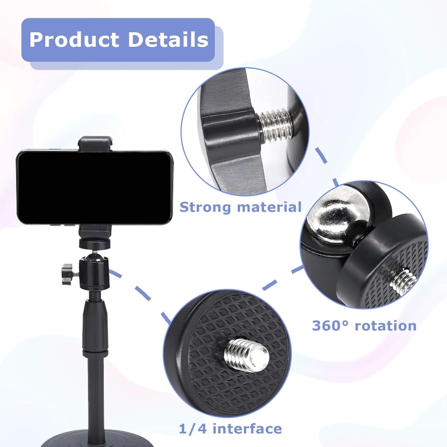 توپی مفصلی 5 عددی، با قابلیت چرخش 360 درجه، سه پایه با رابط جهانی 1/4، سر توپی، سر سه پایه کوچک، سر توپی، سر سه پایه برای سه پایه ها، تک پایه ها، دوربین ها