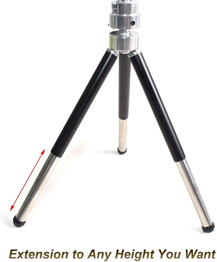 سه پایه کوچک قابل حمل TOUMEI با سر توپی، پایه رومیزی برای پروژکتورهای کوچک، دوربین های کامپکت، دوربین های DSLR یا سایر دستگاه های دارای رابط پیچ 1/4 اینچی، دارای 2 بخش قابل افزایش