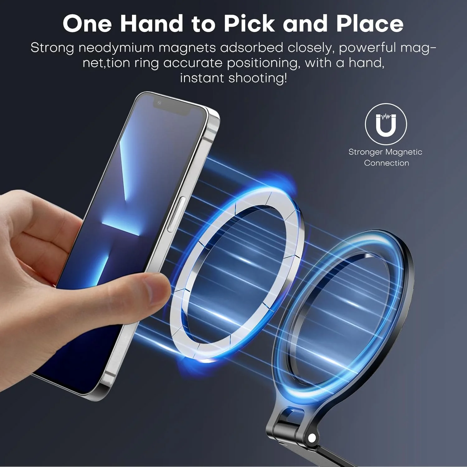 سه پایه مغناطیسی و انعطاف پذیر گوشی موبایل REYGEAK، پایه نگهدارنده قابل حمل برای ضبط ویدیو مناسب برای آیفون