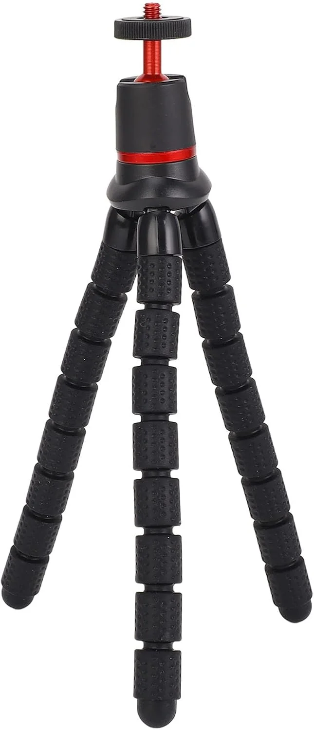 پایه سه پایه دوربین قابل حمل، سه پایه مسافرتی جمع و جور، تثبیت کننده چرخان 360 درجه با ساختار ABS فلزی برای تلفن های هوشمند دوربین های ضبط ویدئو