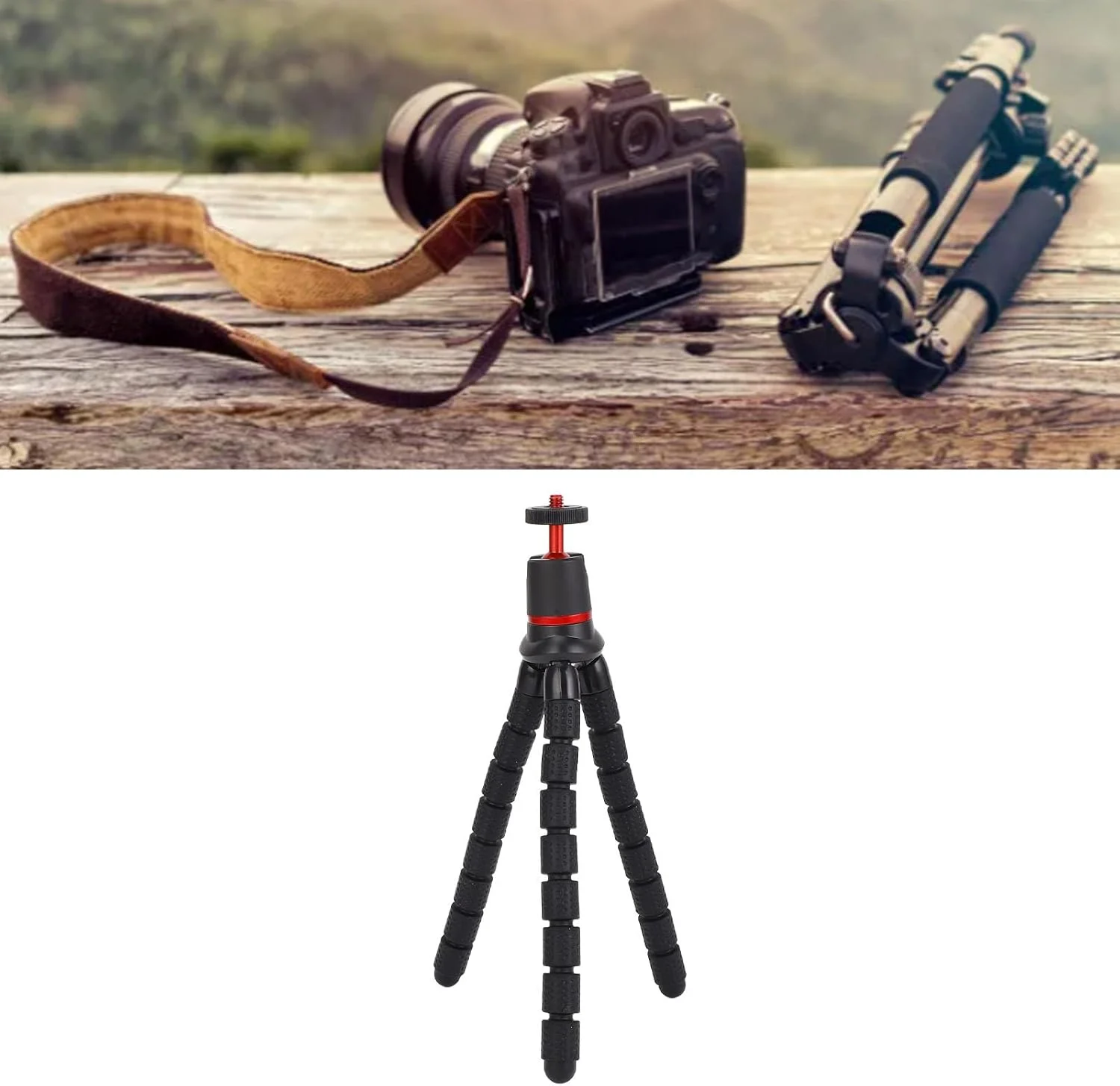 پایه سه پایه دوربین قابل حمل، سه پایه مسافرتی جمع و جور، تثبیت کننده چرخان 360 درجه با ساختار ABS فلزی برای تلفن های هوشمند دوربین های ضبط ویدئو پایه سه پایه دوربین قابل حمل، سه پایه مسافرتی جمع و جور، تثبیت کننده چرخان 360 درجه با ساختار ABS فلزی برای تلفن های هوشمند دوربین های ضبط ویدئو