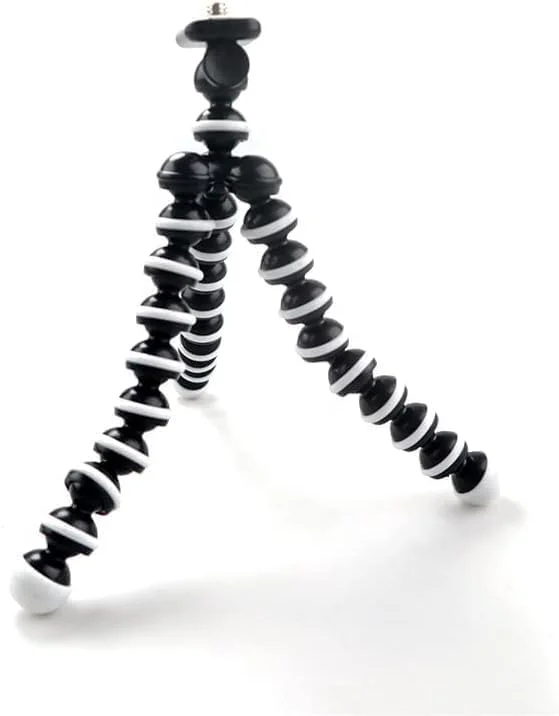 پایه نگهدارنده انعطاف پذیر اختاپوسی، 33 سانتی متر، ظرفیت بار 5 کیلوگرم، سیاه و سفید