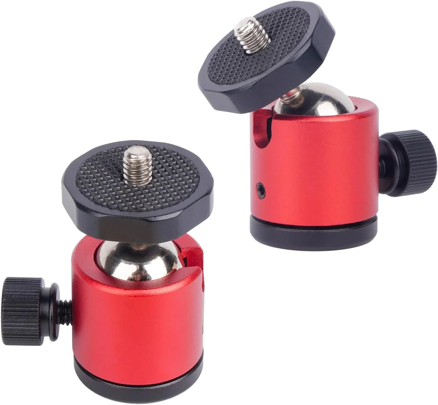 MECHRIG 2 عدد مینی هد توپی، پایه هد توپی چرخان 360 درجه با پیچ 1/4 اینچی - آداپتور چرخشی پایه سه پایه جهانی، آداپتور پایه دوربین برای دوربین های DSLR، سه پایه ها، تک پایه ها و تجهیزات پخش زنده