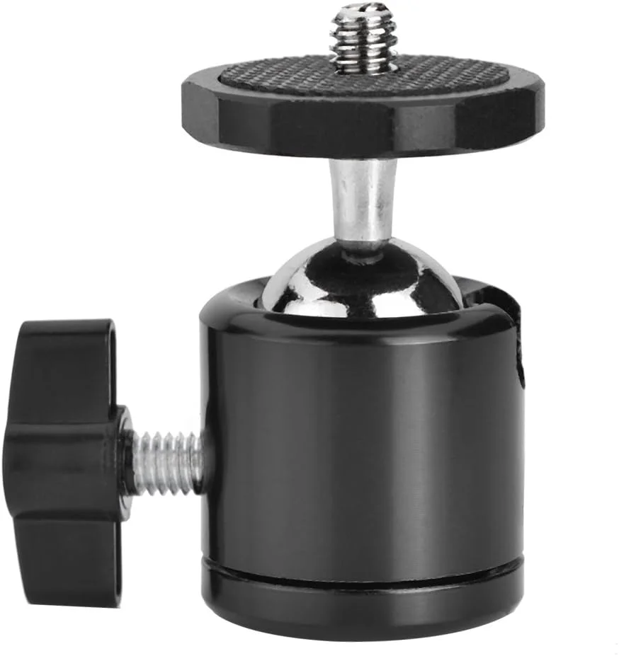 هد توپی چرخان 360 درجه با پیچ 1/4 پایه سه پایه دوربین DSLR مشکی قرمز آبی (مشکی)