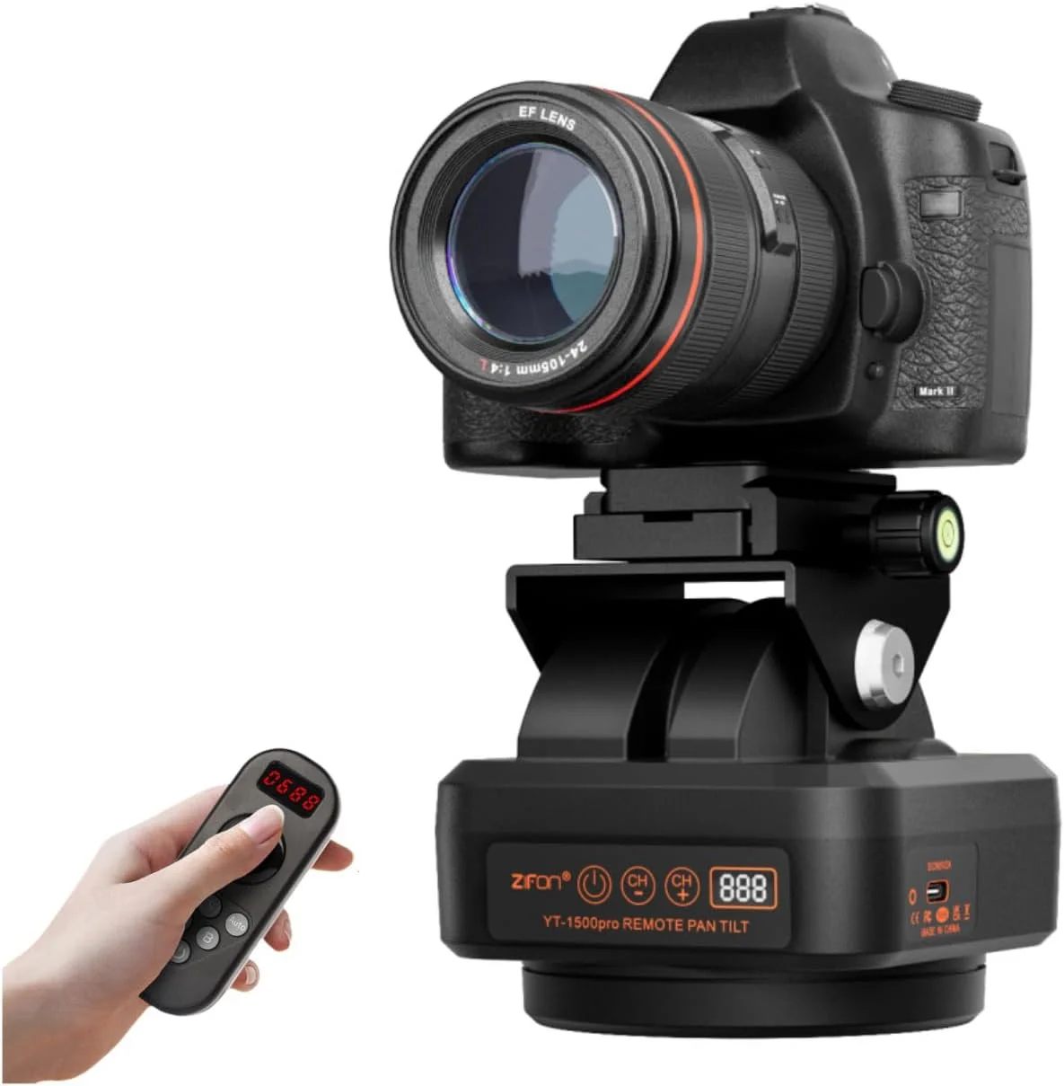 هد پن تیلت موتوری، چرخش 360 درجه با کنترل از راه دور، تثبیت کننده رومیزی موتوری برای تلفن های هوشمند دوربین های DSLR، ظرفیت بار تا 2.2 کیلوگرم