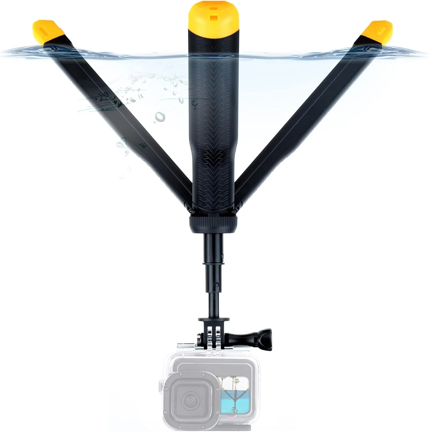 مونوپاد شناور 4 در 1 YALLSAME برای GoPro Hero 13 12 11 10 9 8 7 6 5 4 3 Mini Max Fusion Session, SJCAM, دوربین های ورزشی AKASO، پایه سه پایه قابل افزایش، میله ضد آب