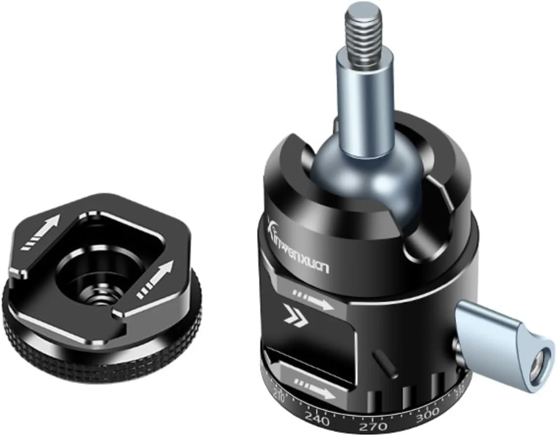 سه پایه توپی یونیورسال با سه سر کفشک سرد، پایه کفشک گرم، مناسب برای دوربین های DSLR و نصب مانیتور