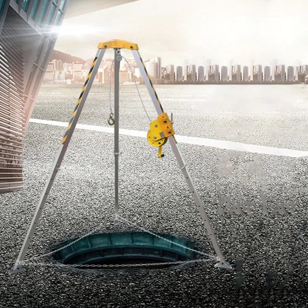 سه پایه نجات اضطراری، سه پایه آلیاژ آلومینیوم چند منظوره قابل حمل برای چاه های عمیق، 816 کیلوگرم 30 متر با وینچ خود قفل شونده (بدون وینچ) سه پایه نجات اضطراری، سه پایه آلیاژ آلومینیوم چند منظوره قابل حمل برای چاه های عمیق، 816 کیلوگرم 30 متر با وینچ خود قفل شونده (بدون وینچ)