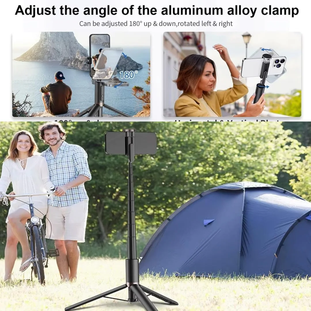 پایه سه پایه تلسکوپی قابل تنظیم، میله آلومینیومی سبک وزن (28.3-170 سانتی متر)، قابل حمل و تاشو برای دوربین، تلفن، رینگ لایت، ولاگینگ، پخش زنده