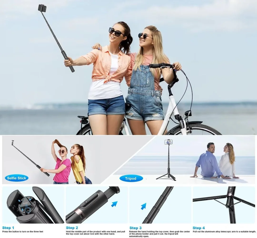 پایه سه پایه تلسکوپی قابل تنظیم، میله آلومینیومی سبک وزن (28.3-170 سانتی متر)، قابل حمل و تاشو برای دوربین، تلفن، رینگ لایت، ولاگینگ، پخش زنده