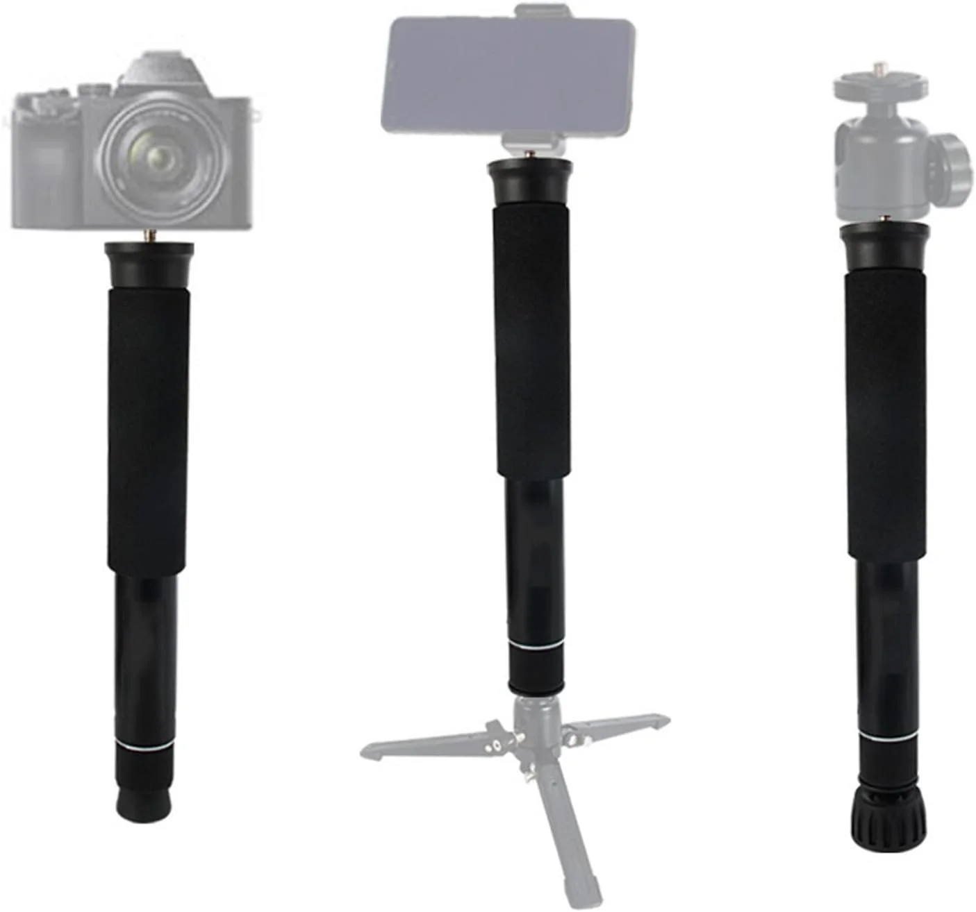 تک پایه دوربین 8 قسمتی، تک پایه آلومینیومی فشرده و قابل حمل، تک پایه مسافرتی سبک وزن با پدهای پایه جداشدنی، حداکثر بار 5 کیلوگرم