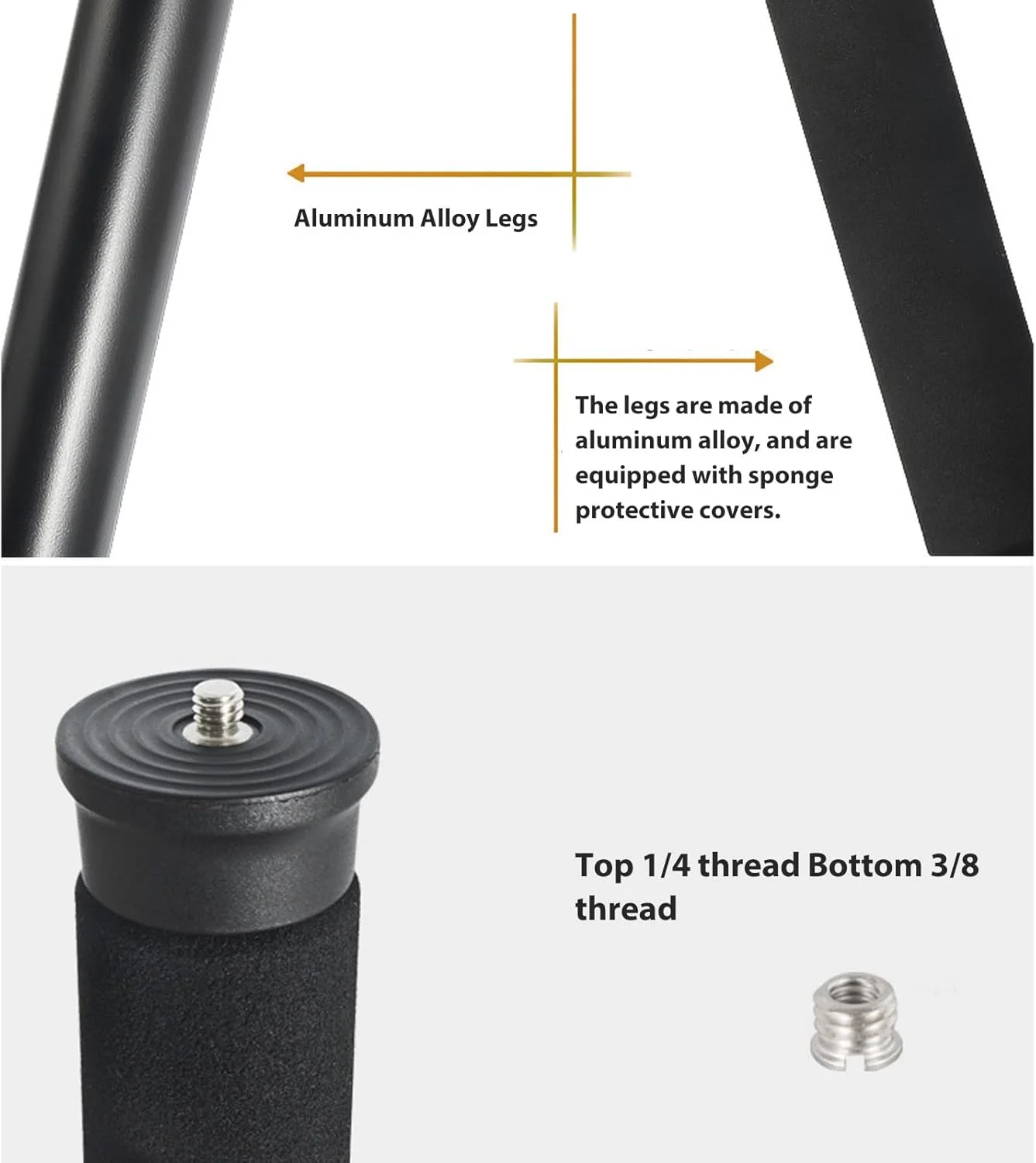 تک پایه دوربین 8 قسمتی، تک پایه آلومینیومی فشرده و قابل حمل، تک پایه مسافرتی سبک وزن با پدهای پایه جداشدنی، حداکثر بار 5 کیلوگرم