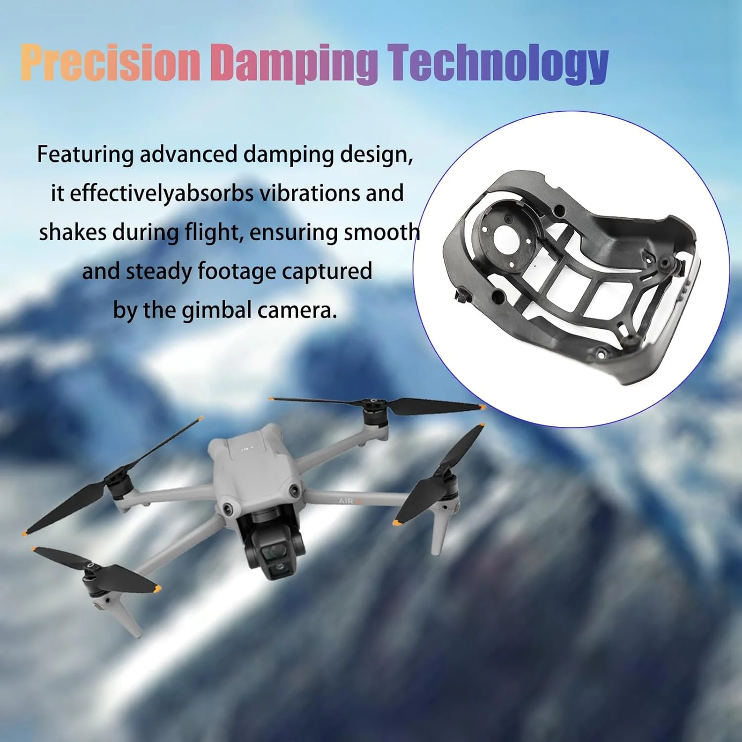 مجموعه صفحه ضربه گیر برای DJI Air 3، جایگزینی براکت های میرایی، جاذب شوک، برد PTZ پهپاد، قطعه تعمیر لرزش، لوازم جانبی جایگزین های پهپاد